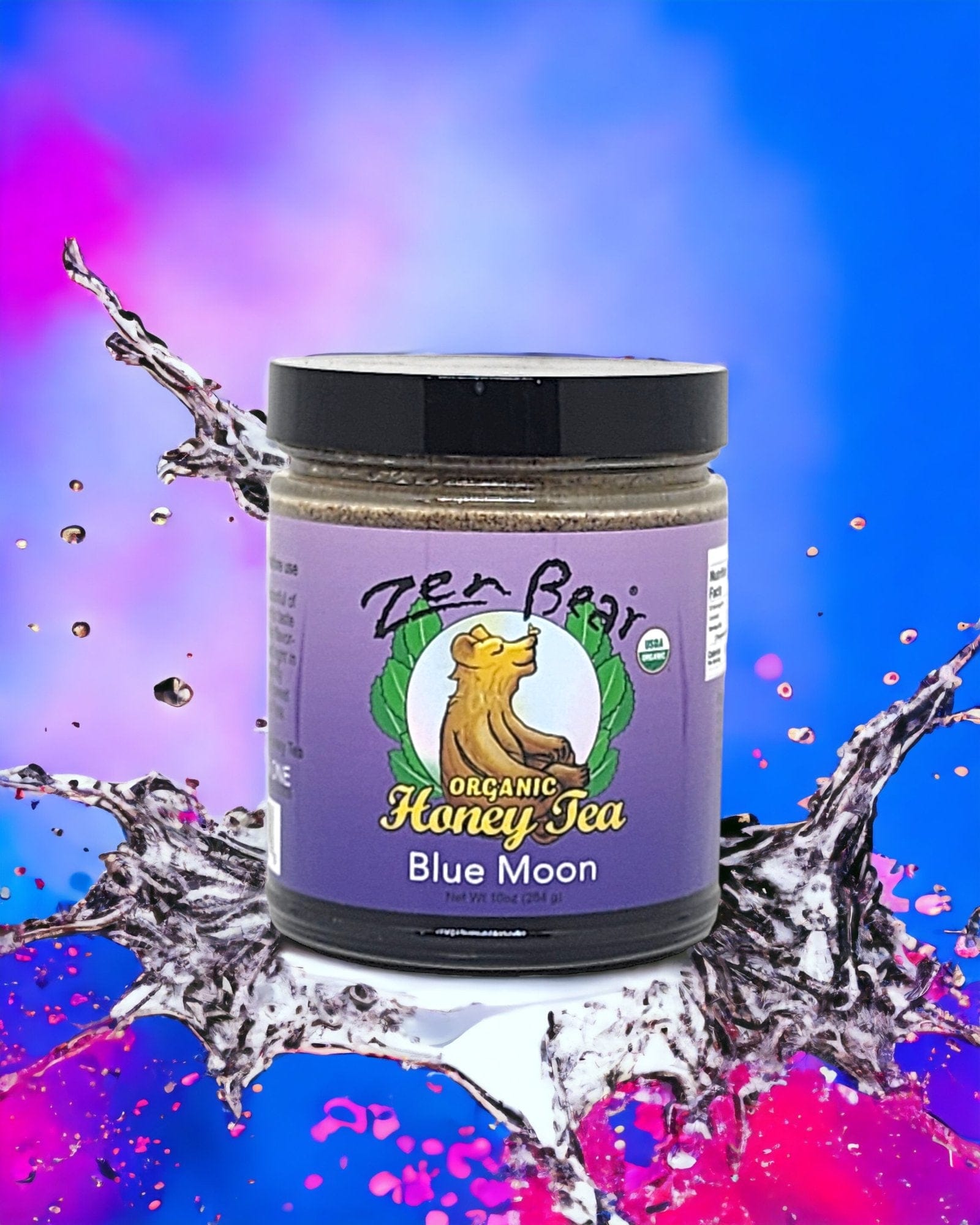 Zenbear Honey Tea simple Blue Moon Honey Tea – Organic Blueberry Lavender Blend for Calm & Clarity (10 oz)