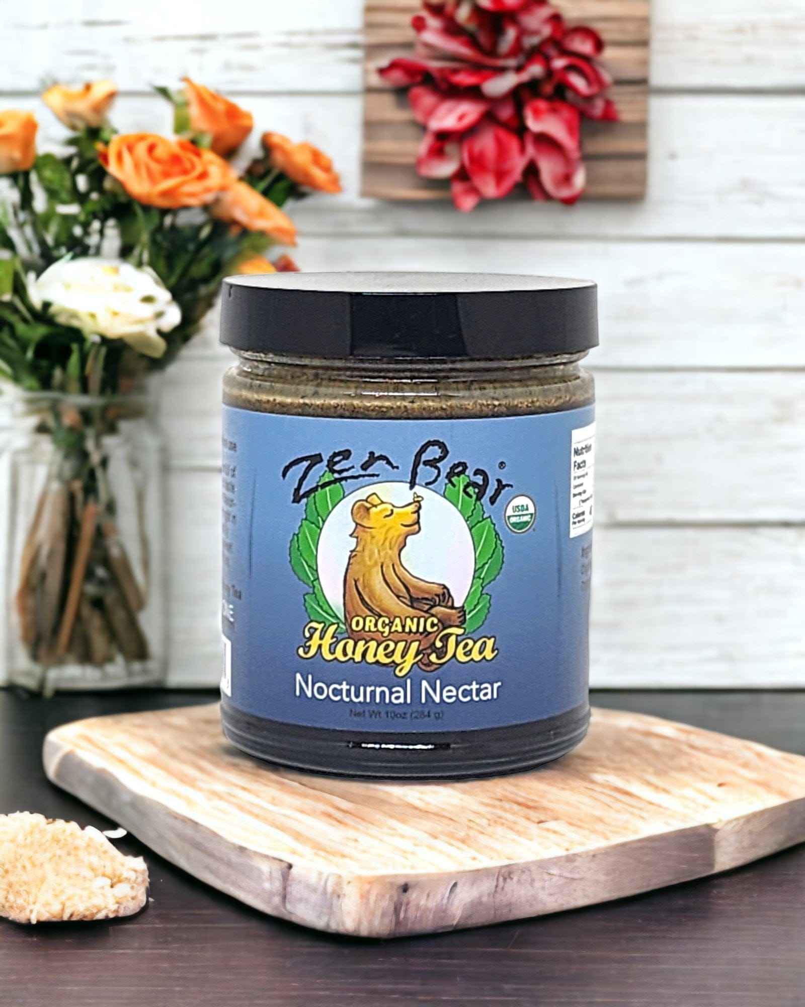 Zenbear Honey Tea simple Nocturnal Nectar Honey Tea – Organic Herbal Blend for Restful Sleep (10 oz)