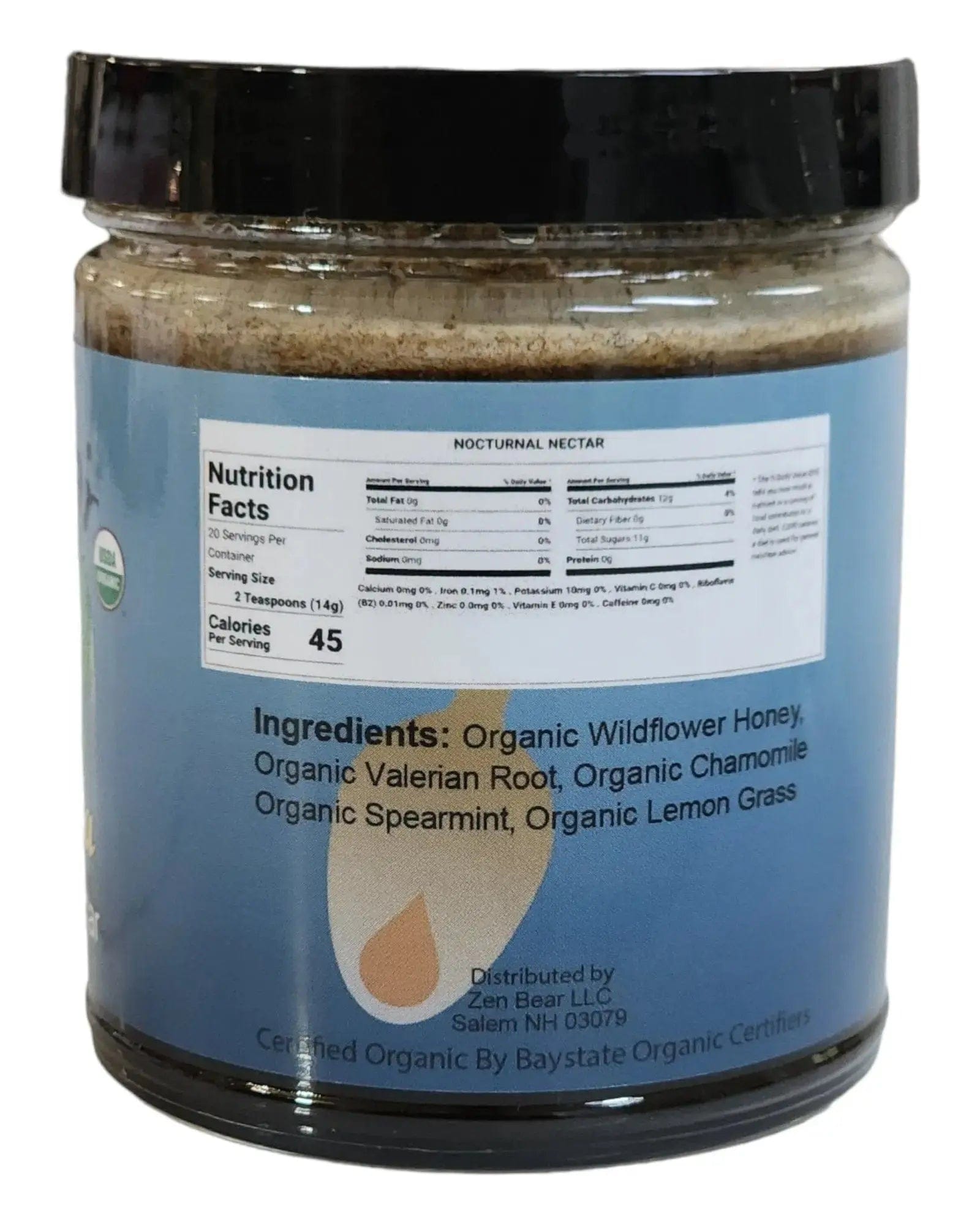 Zenbear Honey Tea simple Nocturnal Nectar Honey Tea – Organic Herbal Blend for Restful Sleep (10 oz)