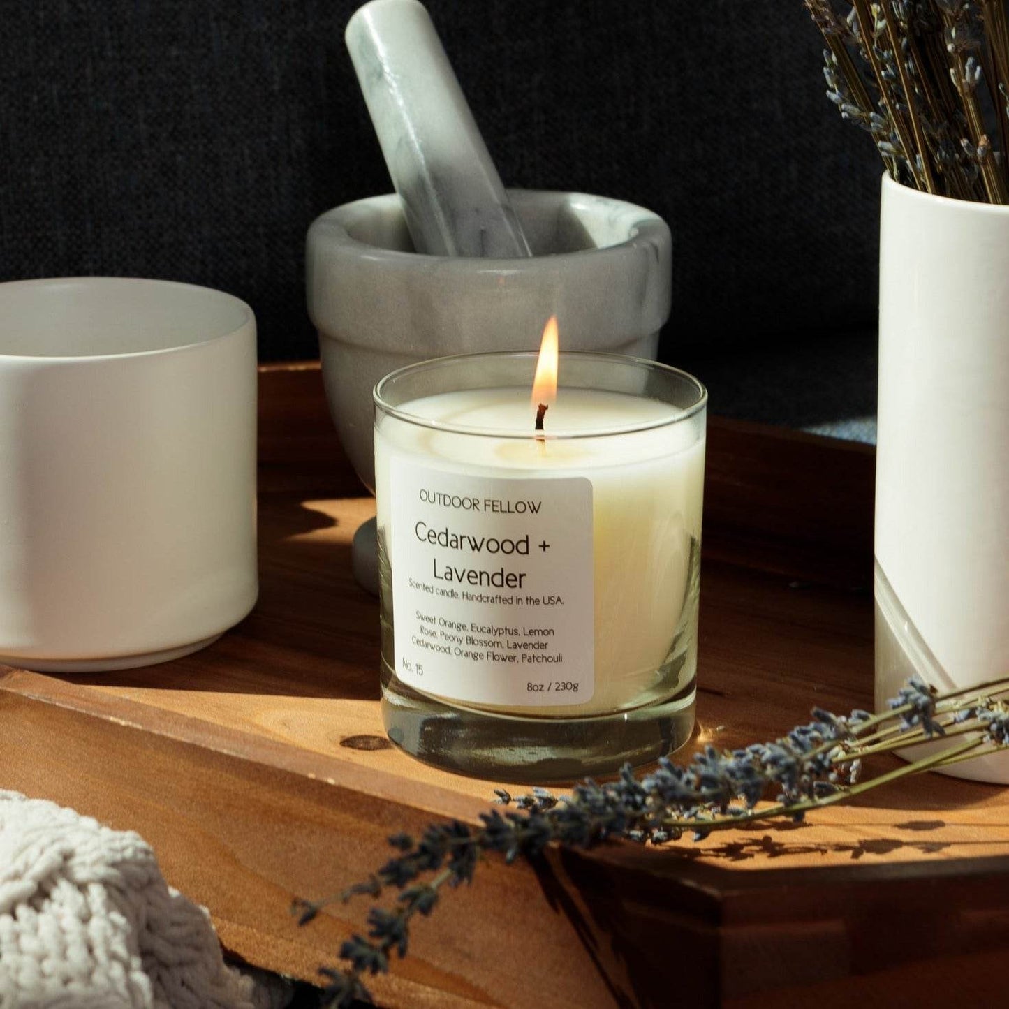 Cedarwood and Lavender Scented Candle - My American Goods