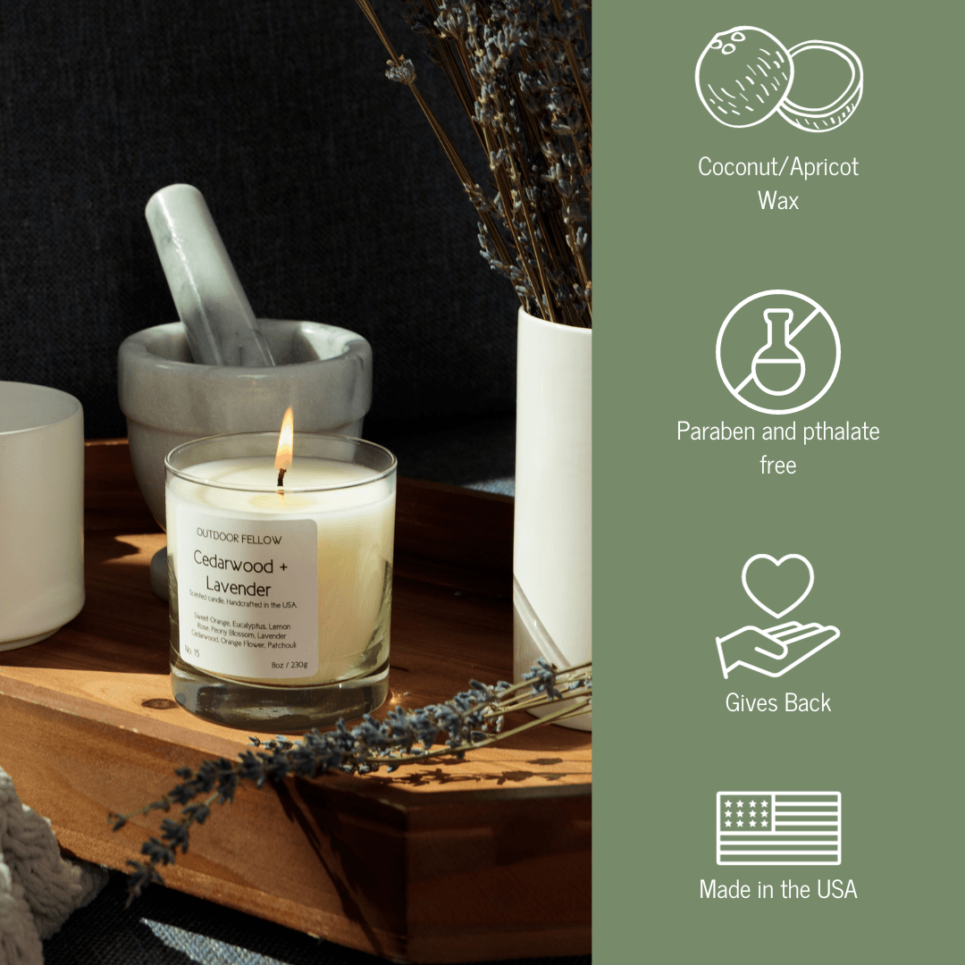 Cedarwood and Lavender Scented Candle - My American Goods