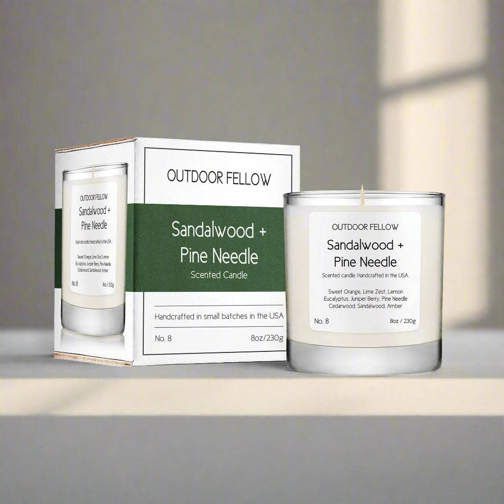 Sandalwood and Pine Needle Scented Candle - My American Goods