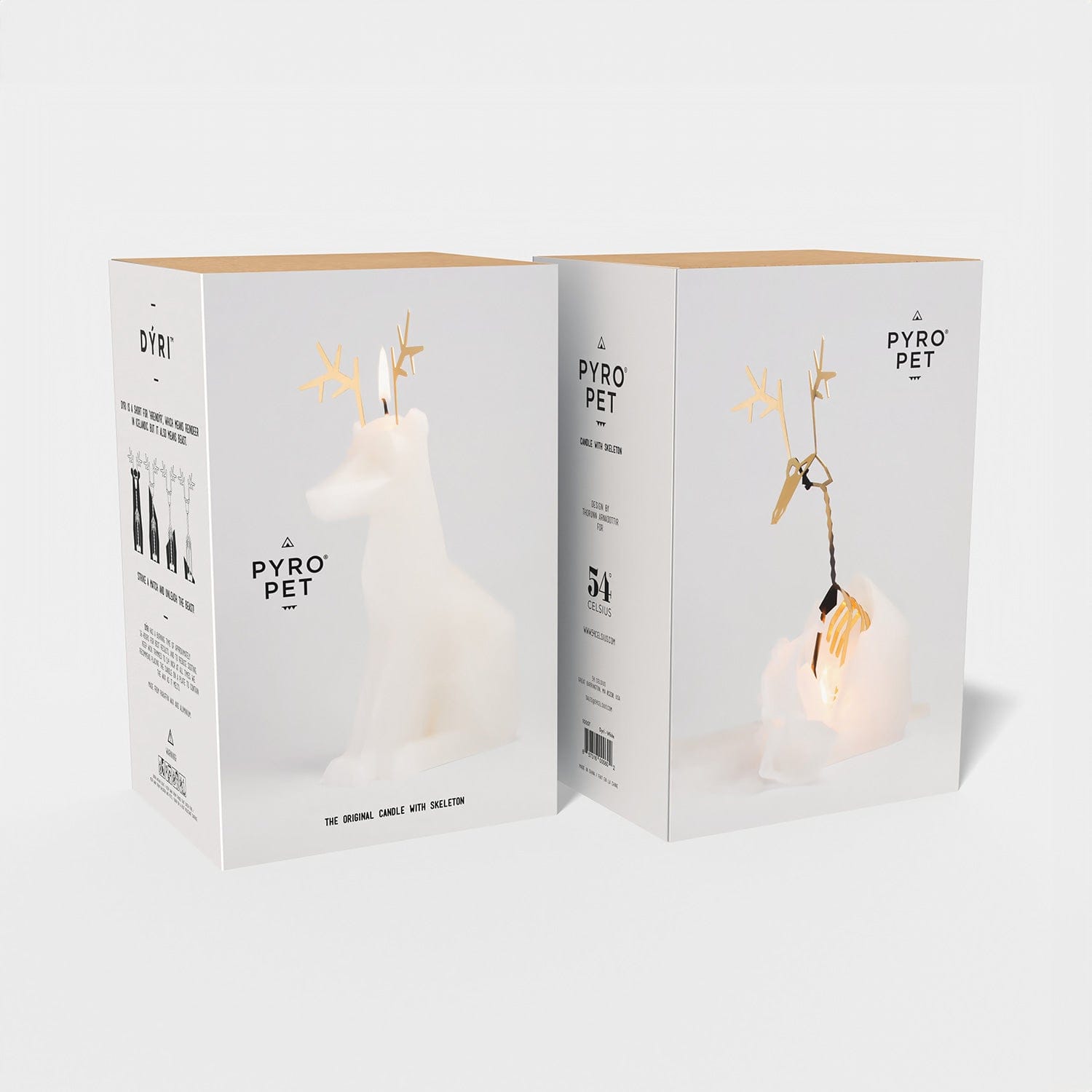 PyroPet Dyri Reindeer Candle - White - My American Goods
