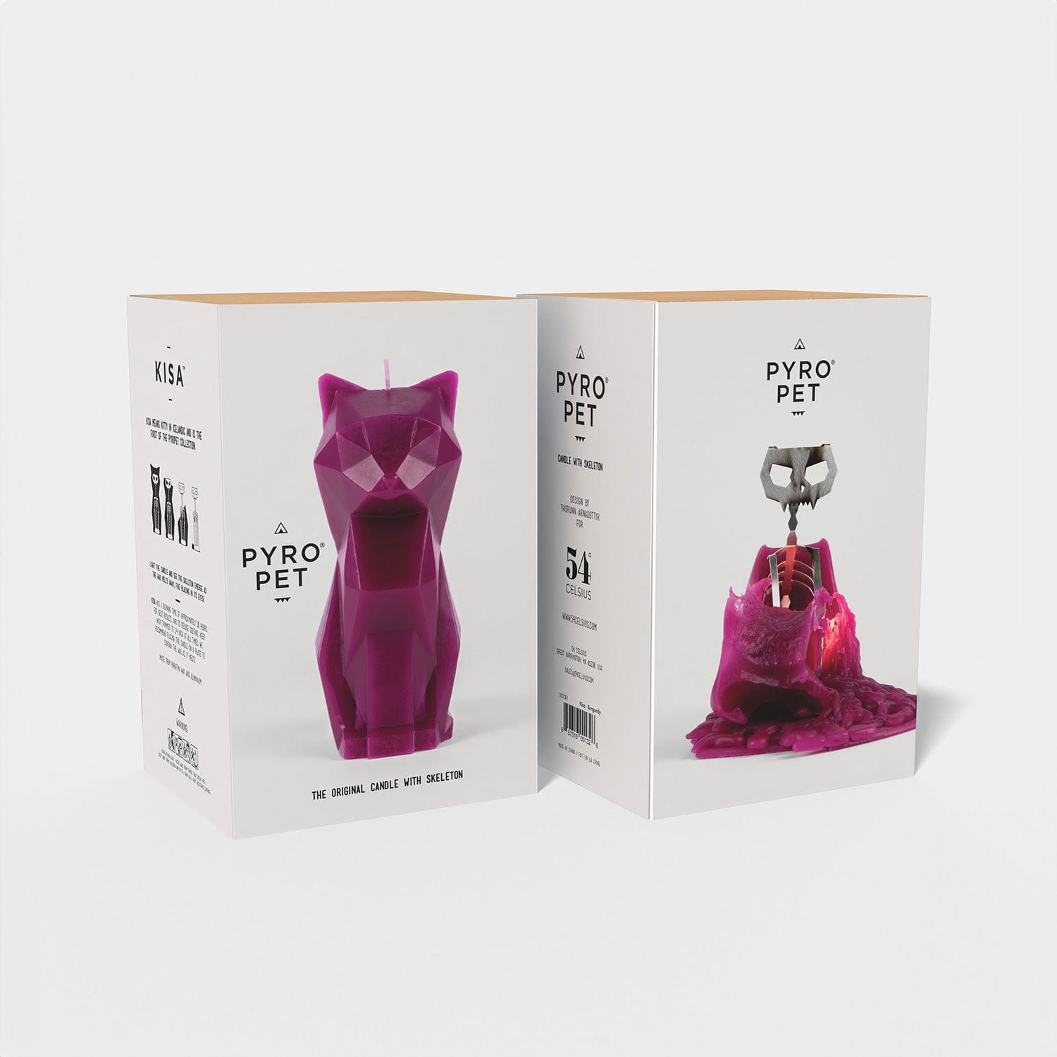 PyroPet Kisa Cat Candle - Burgundy - My American Goods