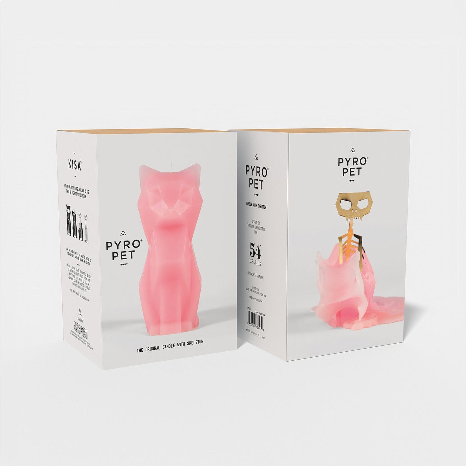 PyroPet Kisa Cat Candle - Light Pink - My American Goods