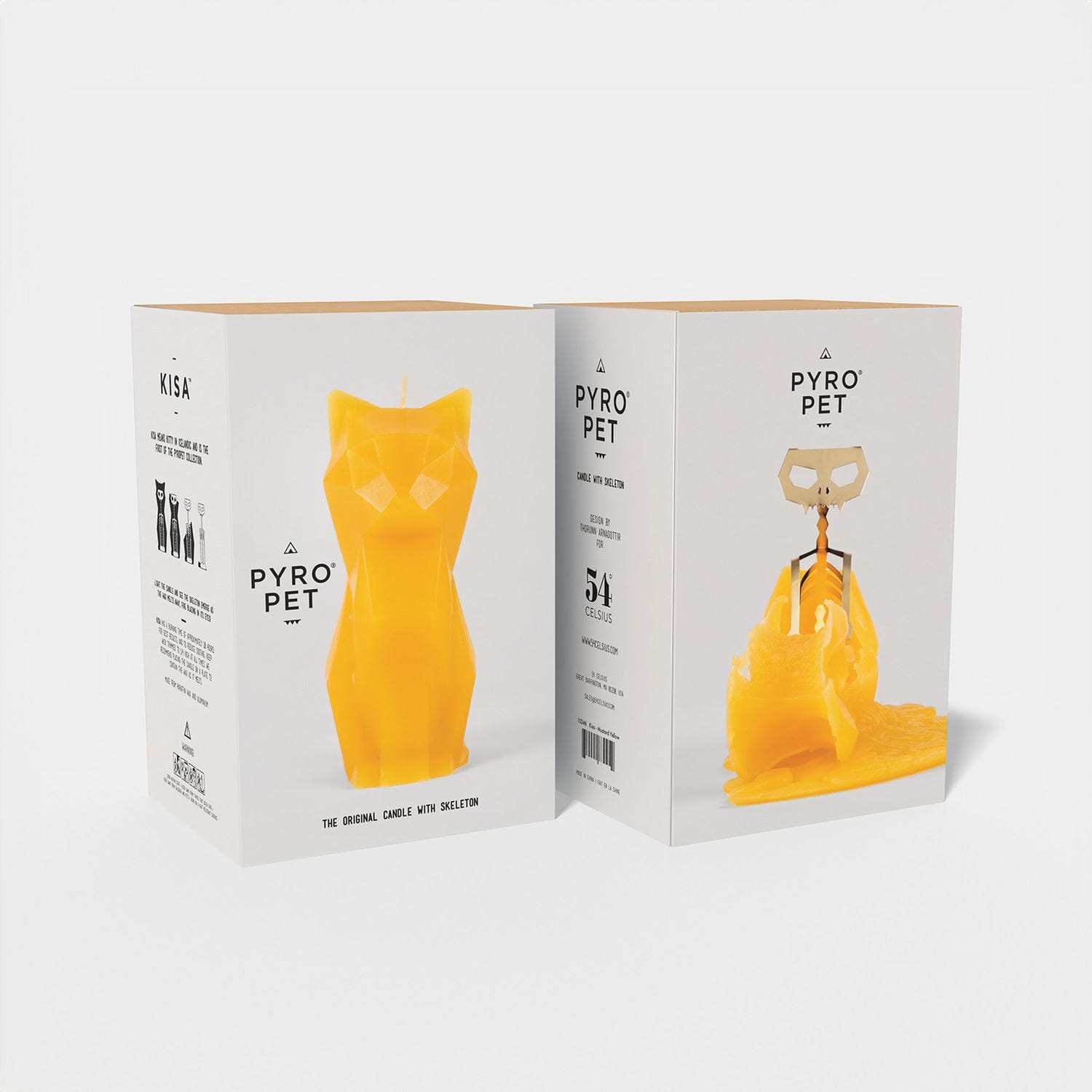 PyroPet Kisa Cat Candle - Mustard Yellow - My American Goods