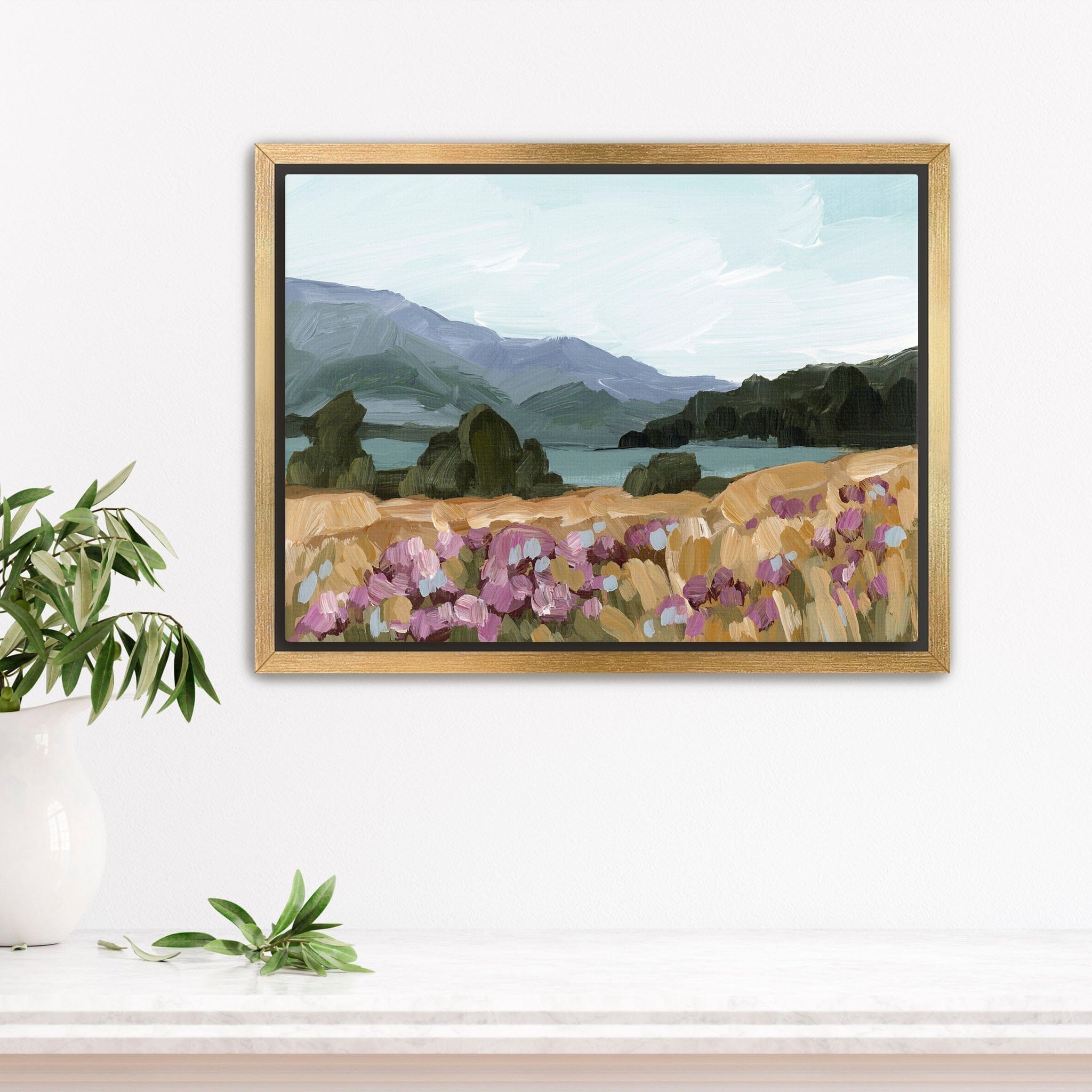 Katie Garrison Art Print Stretched Canvas / 8x10 in / Gold Frame "Paradise" Art Print
