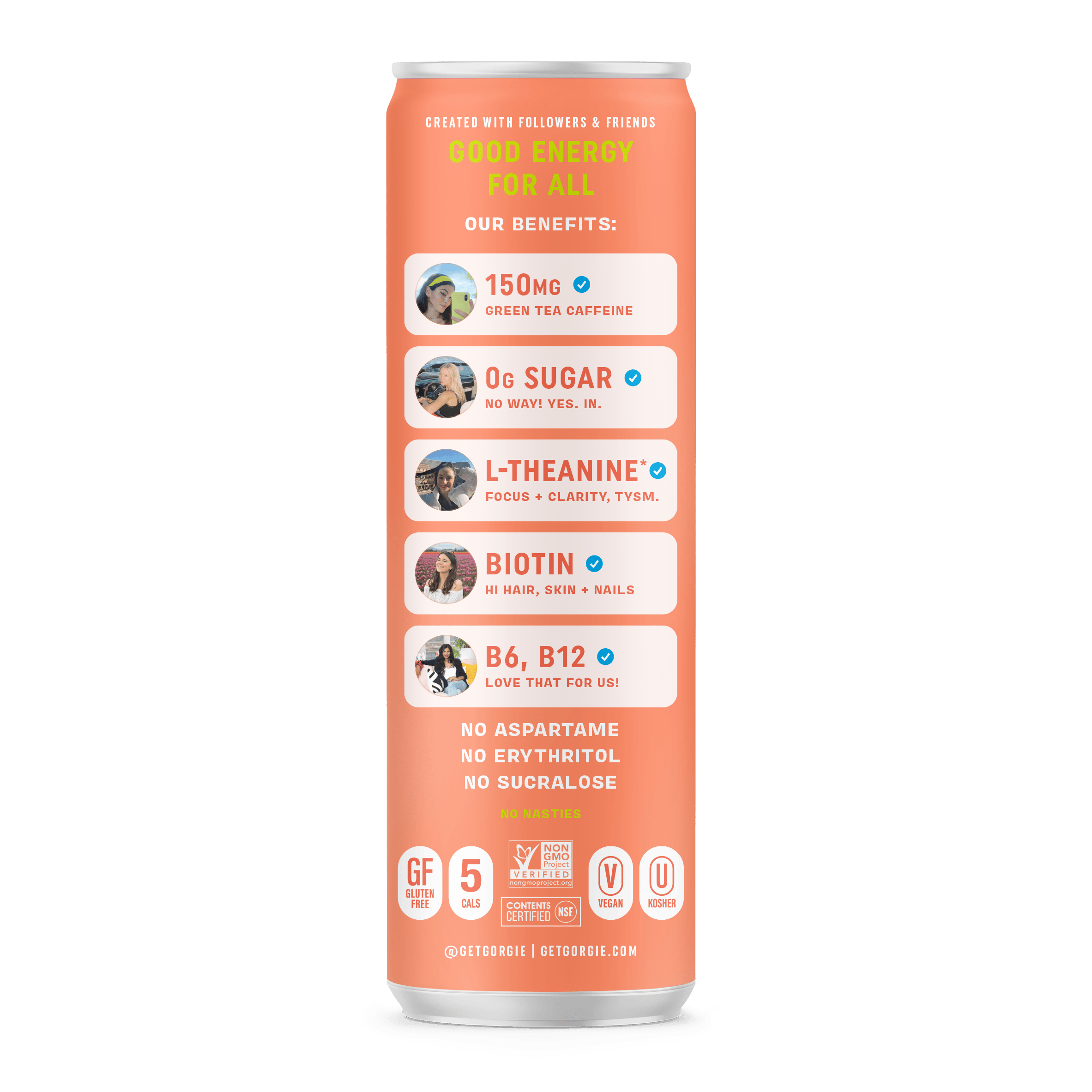 GORGIE Energy Drink Energy Drink - Sparkling Peach Tea