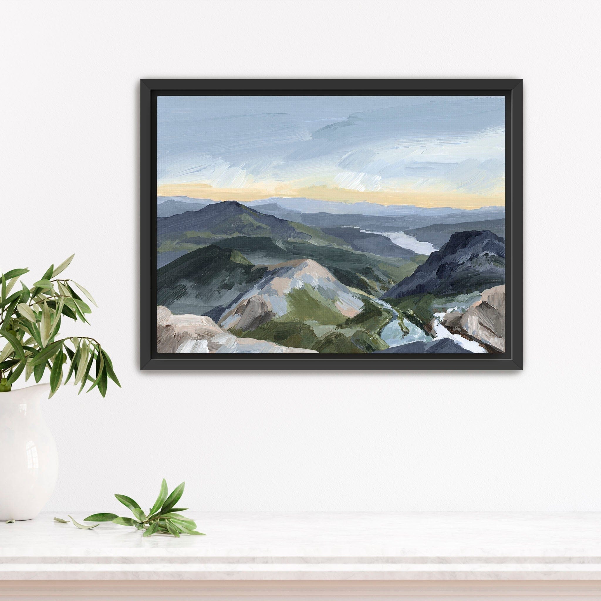 Katie Garrison Art Print Stretched Canvas / 8x10 in / Black Frame "Peaks and Valleys II" Art Print
