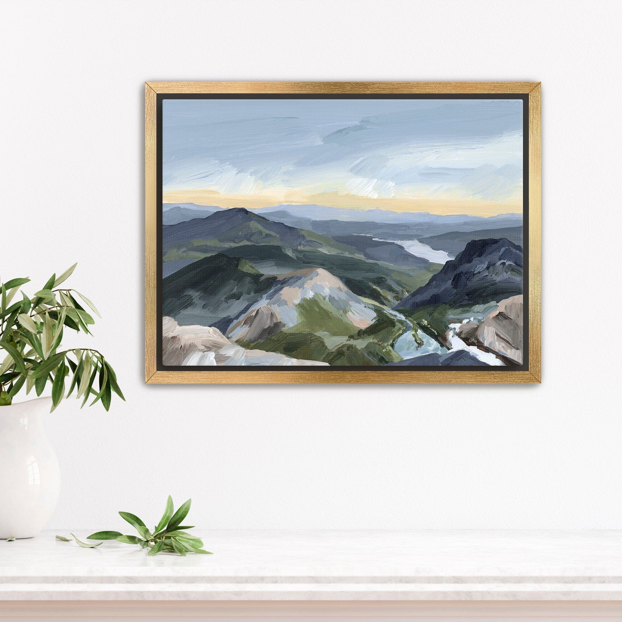 Katie Garrison Art Print Stretched Canvas / 8x10 in / Gold Frame "Peaks and Valleys II" Art Print