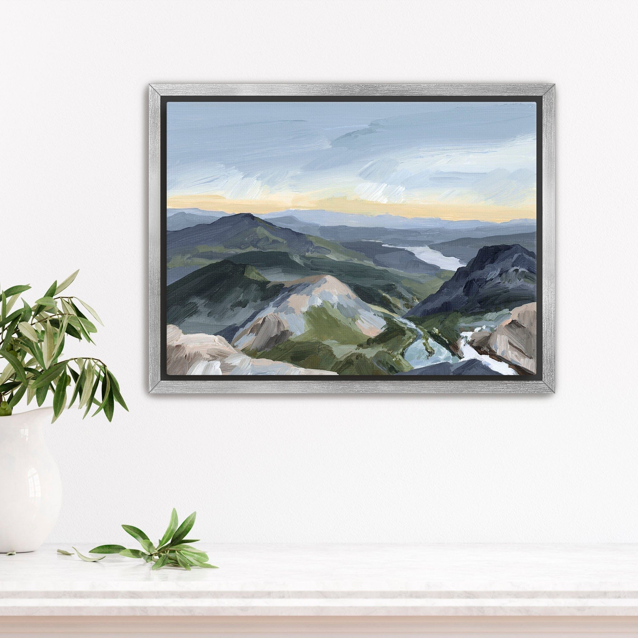 Katie Garrison Art Print Stretched Canvas / 8x10 in / Silver Frame "Peaks and Valleys II" Art Print