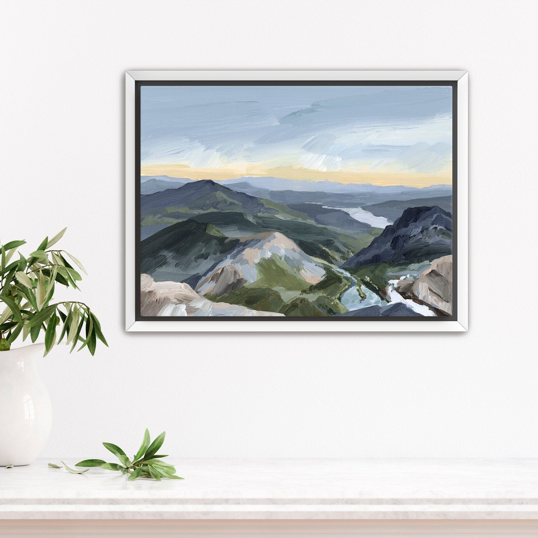 Katie Garrison Art Print Stretched Canvas / 8x10 in / White Frame "Peaks and Valleys II" Art Print