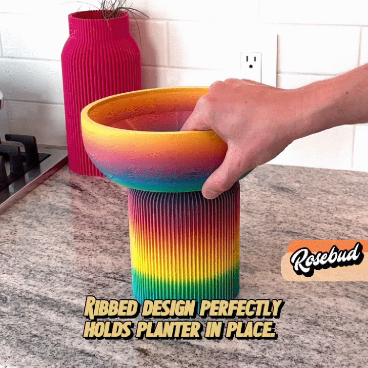 Modern Pedestal Plant Pot, Two-Piece - My American Goods