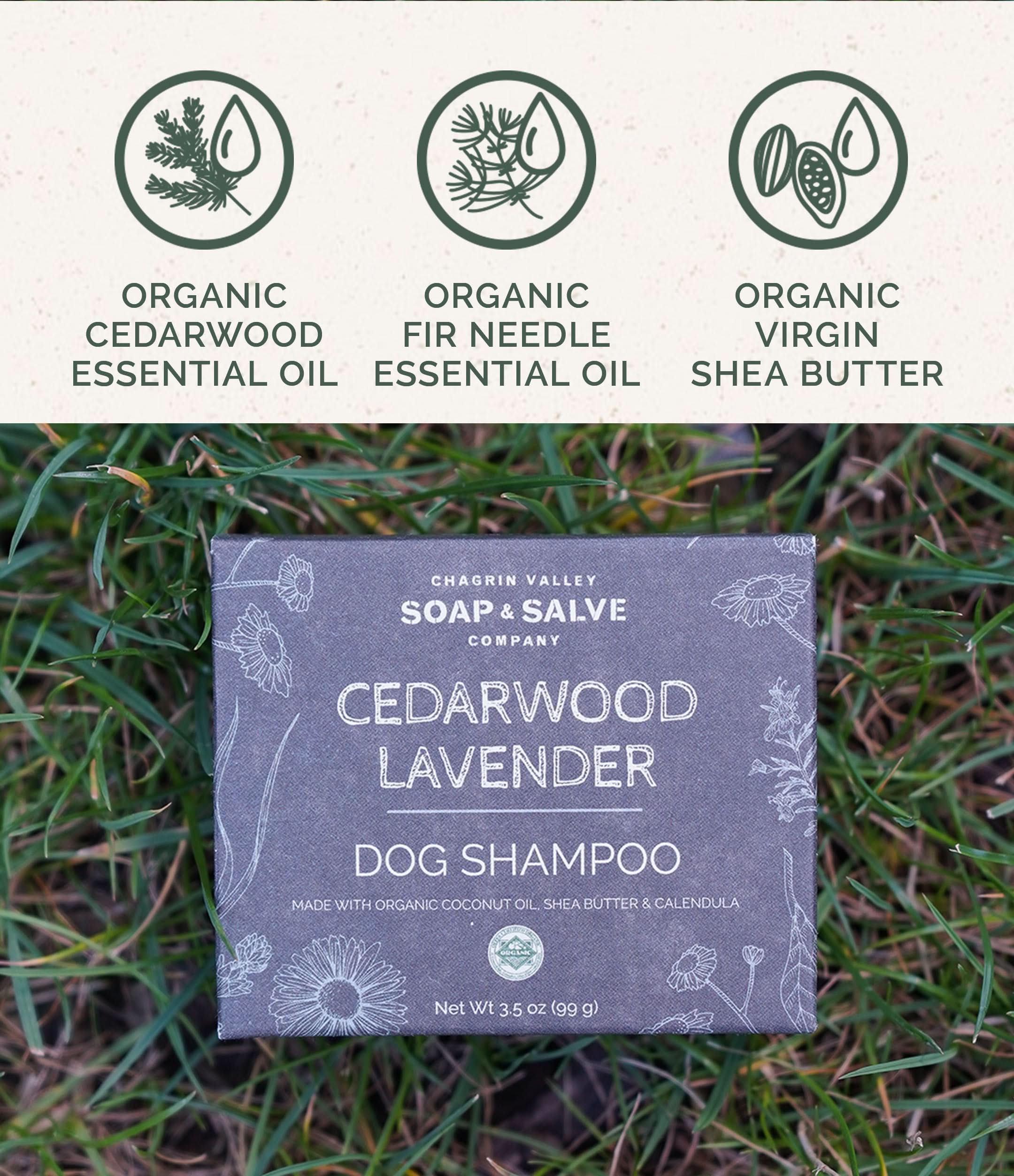 Chagrin Valley Soap & Salve Pets 3.5 oz Bar Dog Shampoo: Cedarwood Lavender