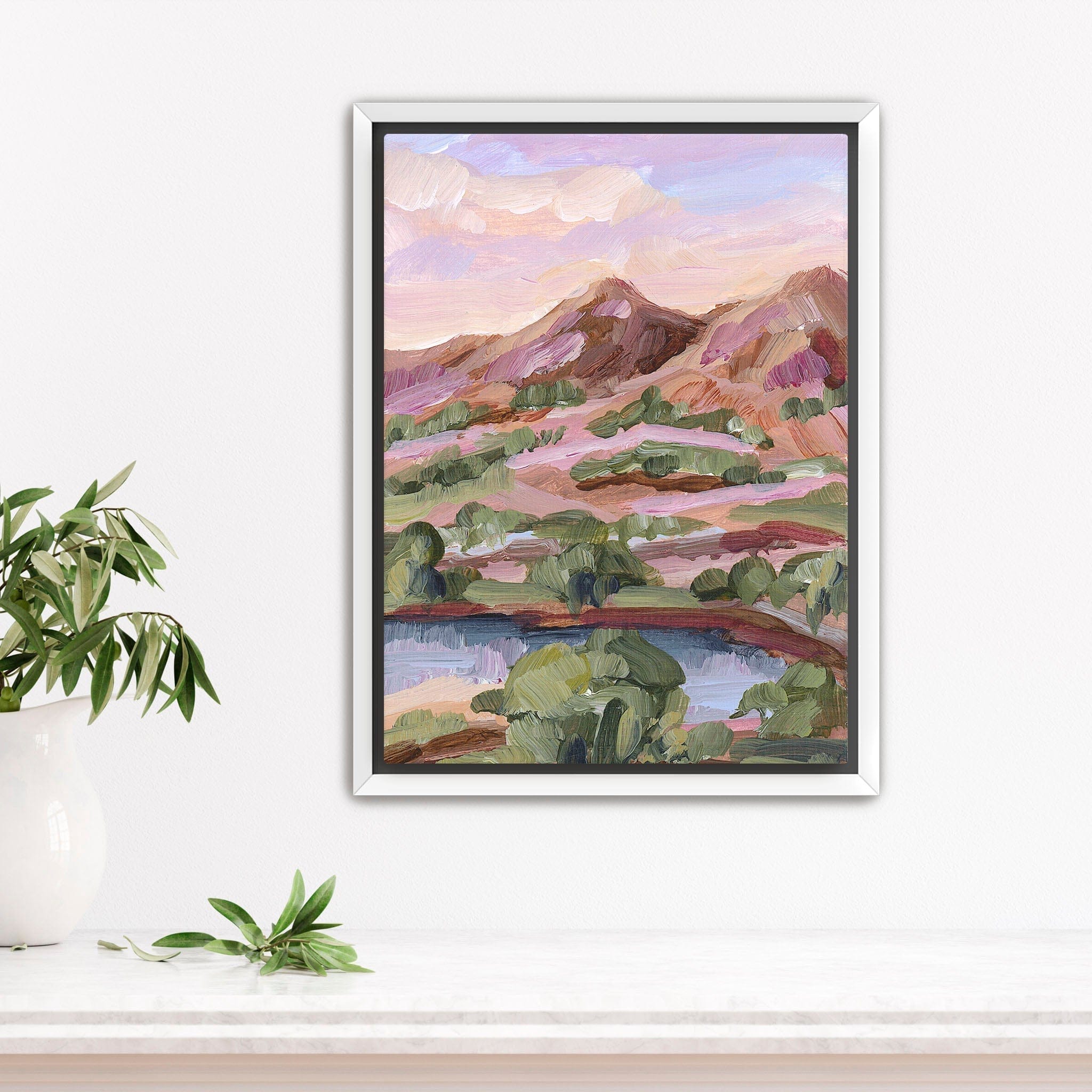 Katie Garrison Art Print Stretched Canvas / 8x10 in / White Frame "Phoenix Sunset" Art Print