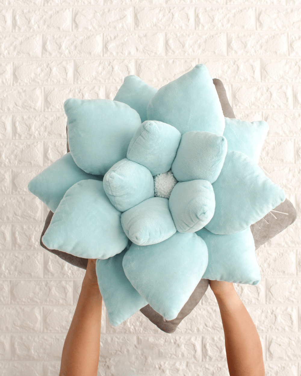 Poinsettia Pillow - Frost Blue - My American Goods