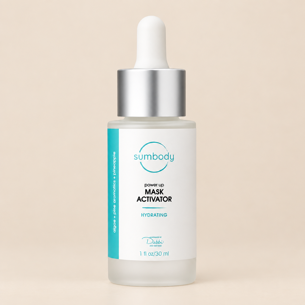 Sumbody skincare serum bottle with dropper on a white background