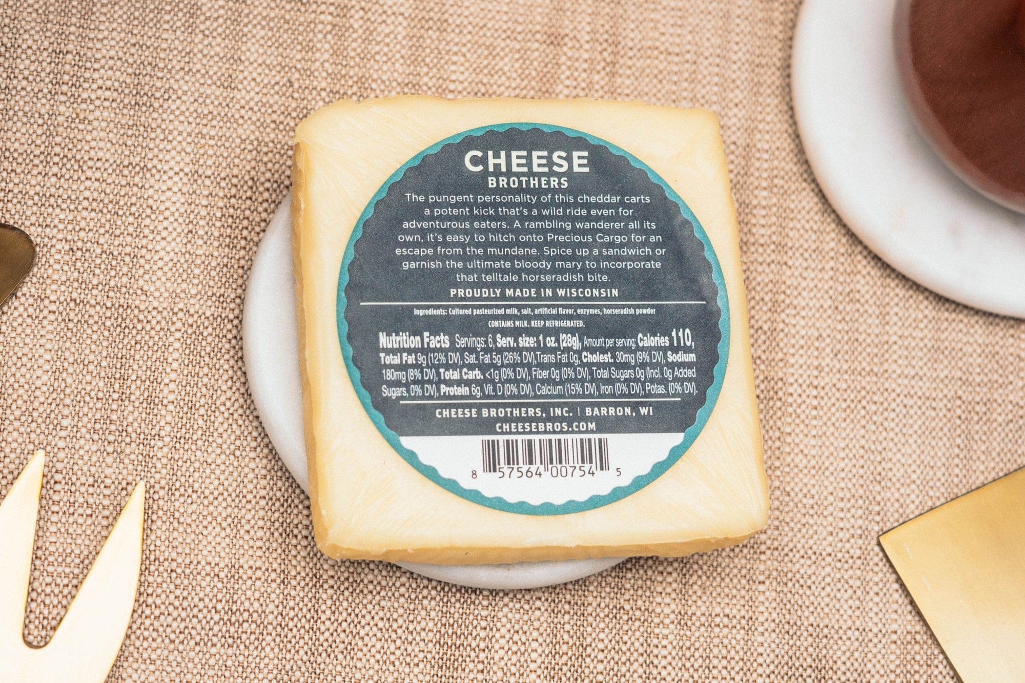 Cheese Brothers, Inc. Cheddar Cheese "Precious Cargo" Horseradish Cheddar