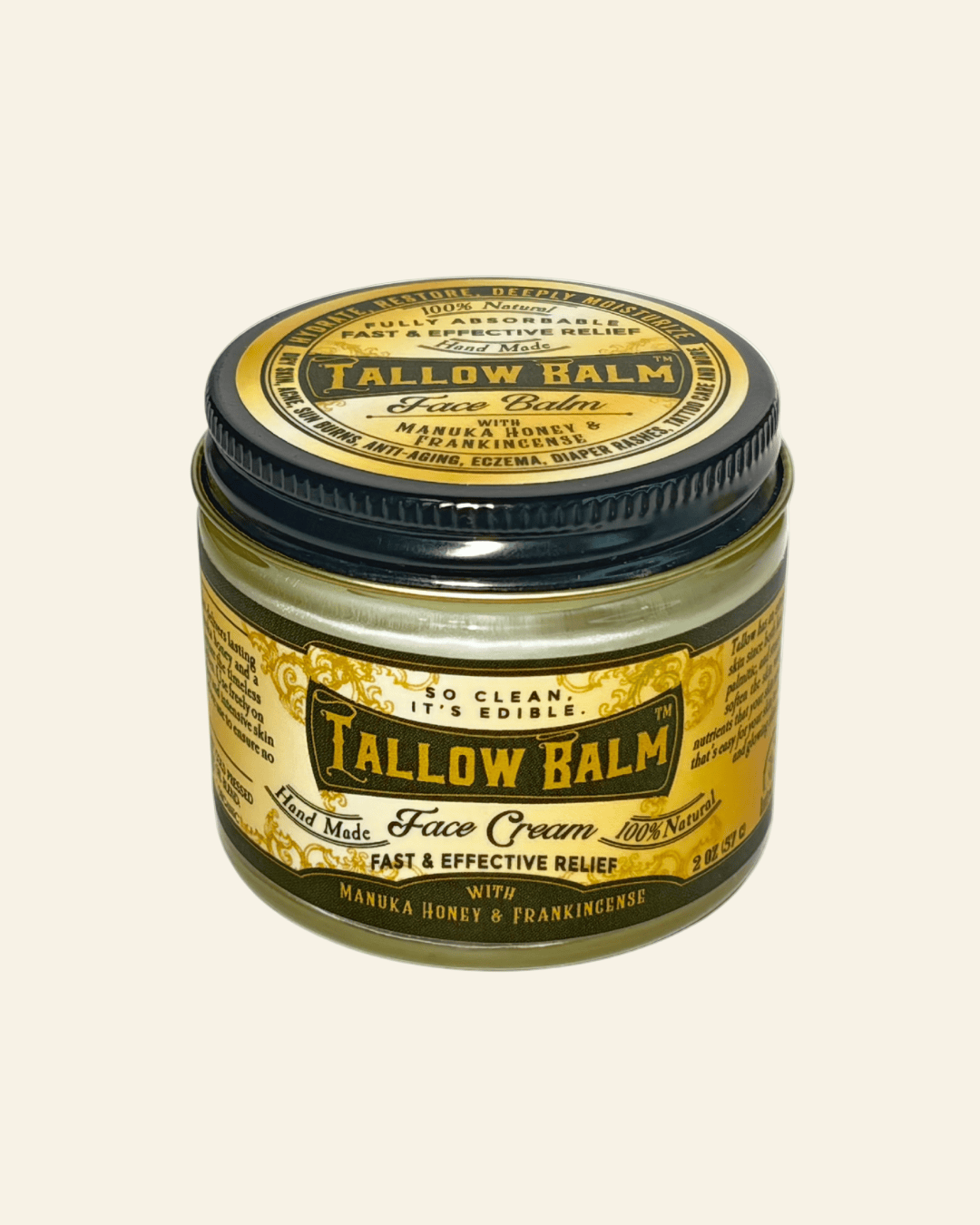 Tallow Face Cream with Manuka Honey & Castor Oil - My American Goods