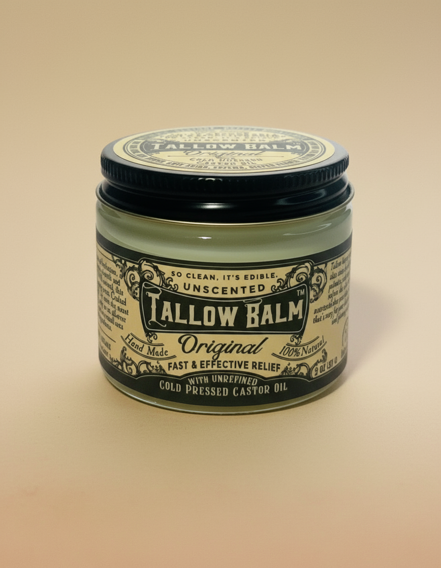 Tallow Balm Original- Unscented with Organic Castor Oil - My American Goods