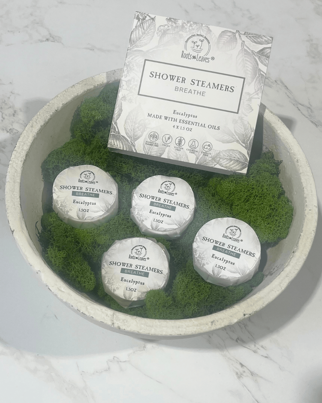 Roots and Leaves, LLC Breathe - Eucalyptus Shower Steamer & Bath Bomb