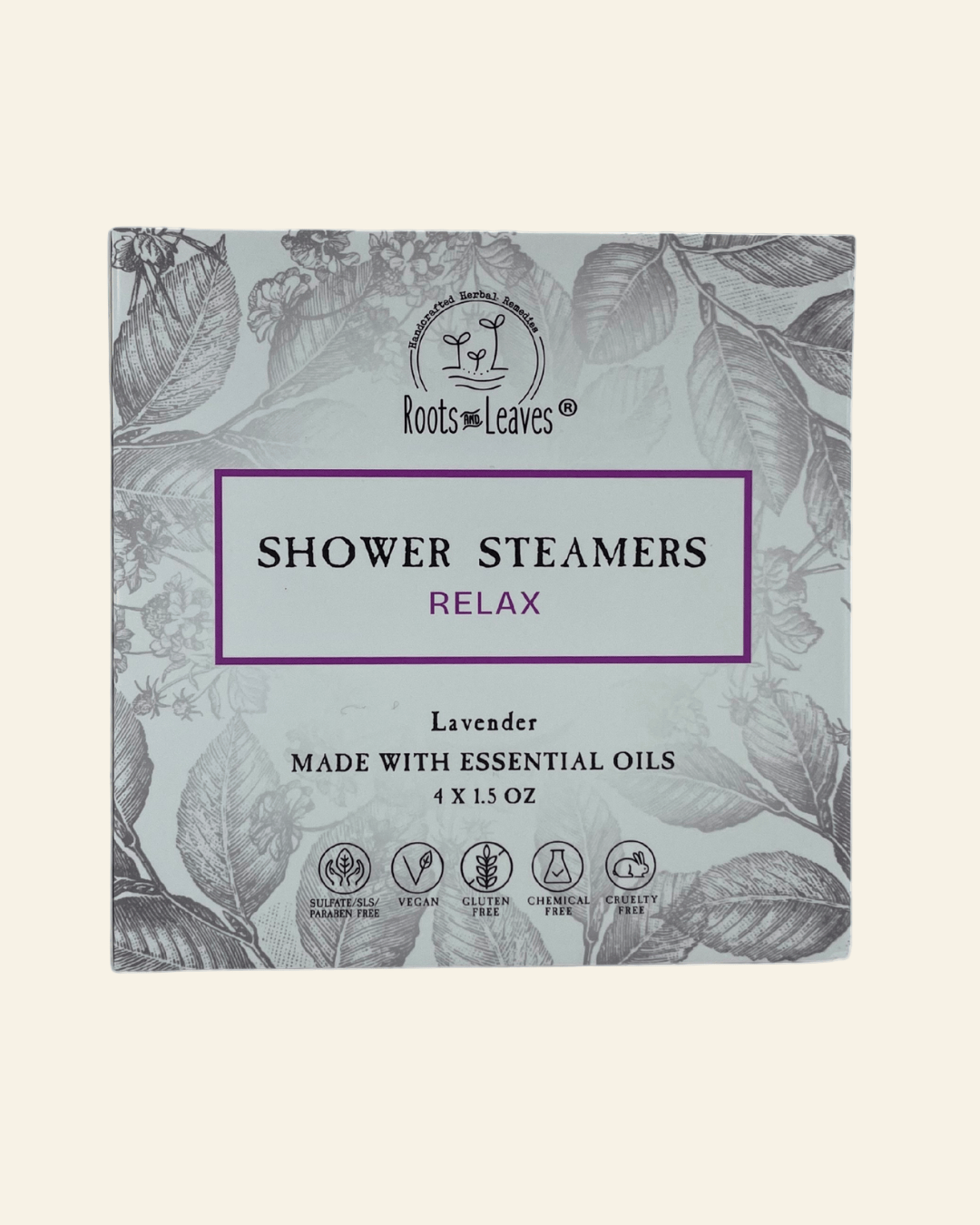 Roots and Leaves, LLC Relax - Lavender Shower Steamer & Bath Bomb