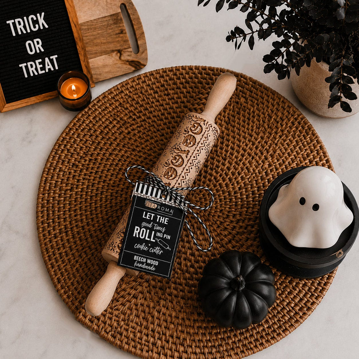 Gia Roma Rolling Pin, Kitchen Tools Halloween Rolling Pin Set