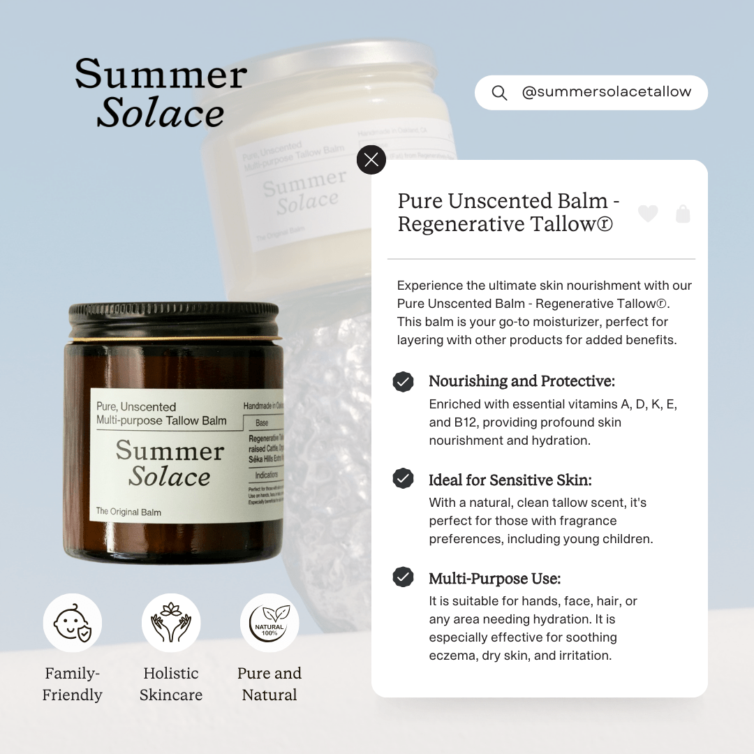 Pure Unscented – Tallow Balm | Sensitive Skin - My American Goods