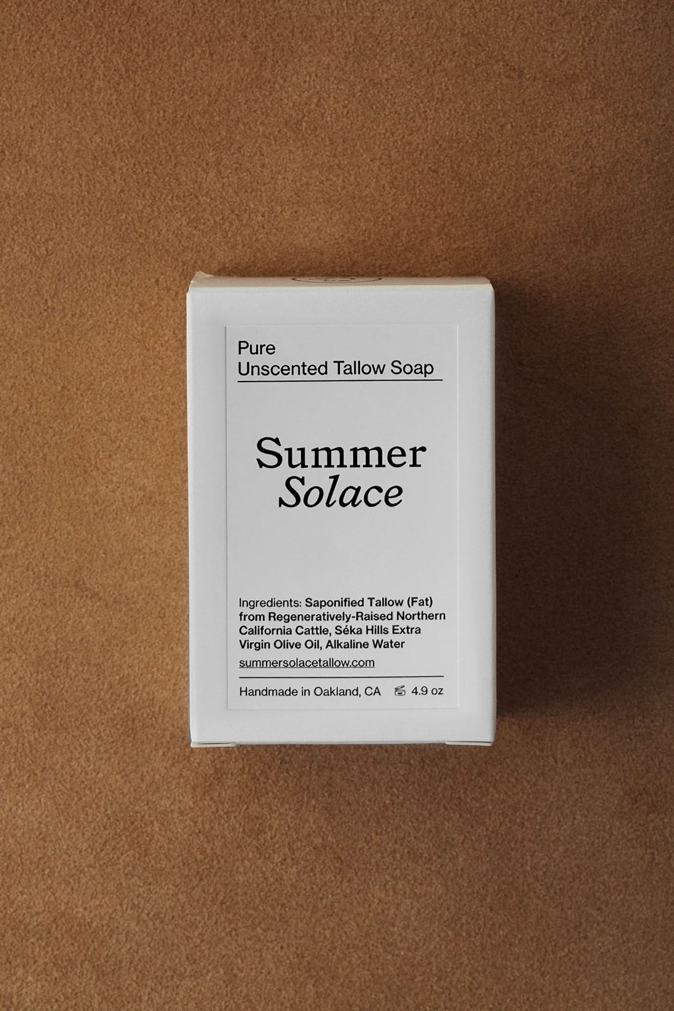 Summer Solace Tallow Tallow Soap Pure Unscented – Tallow Bar Soap for Sensitive Skin