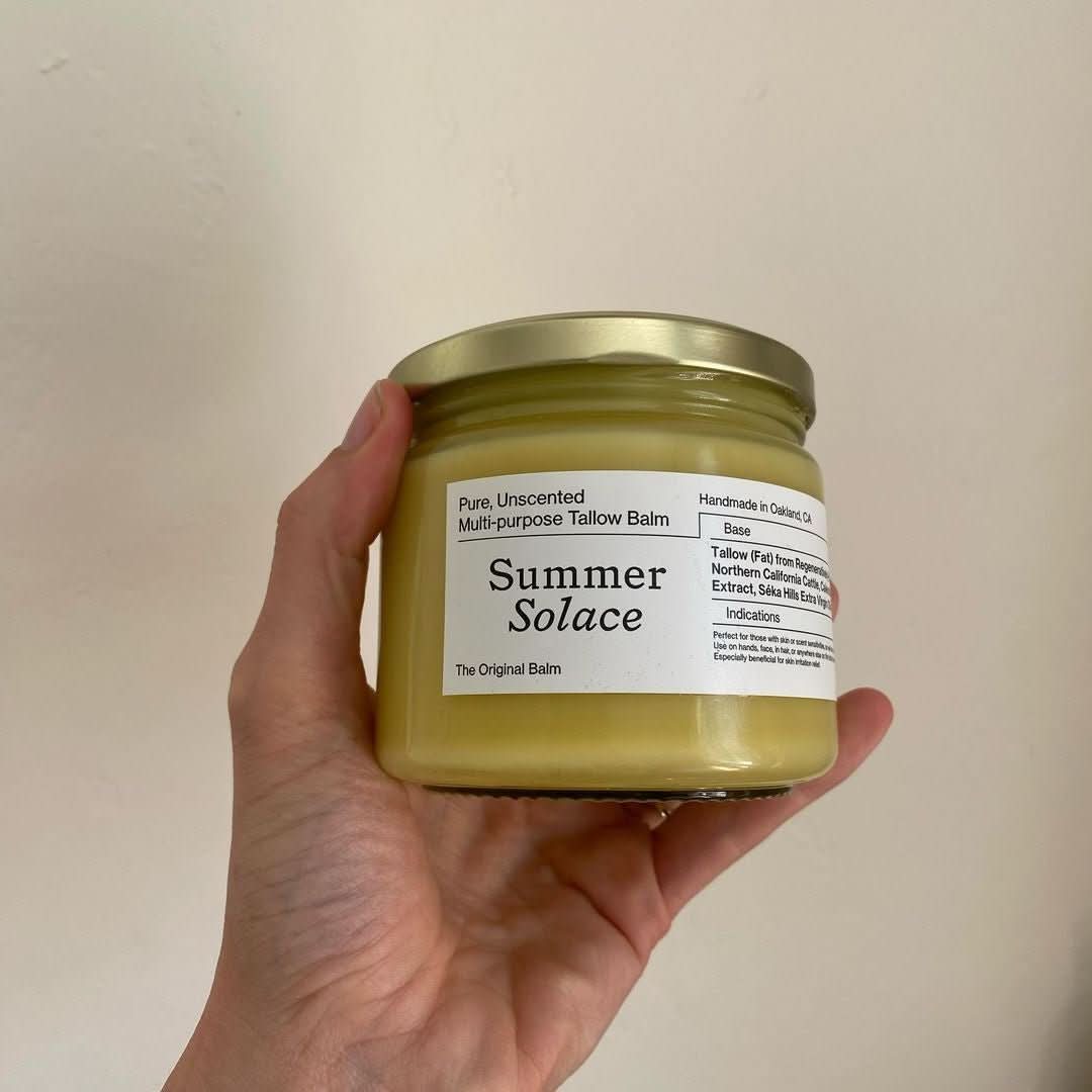 Pure Unscented – Family Size Tallow Balm | 11.5 oz Bulk in Clear Glass - My American Goods