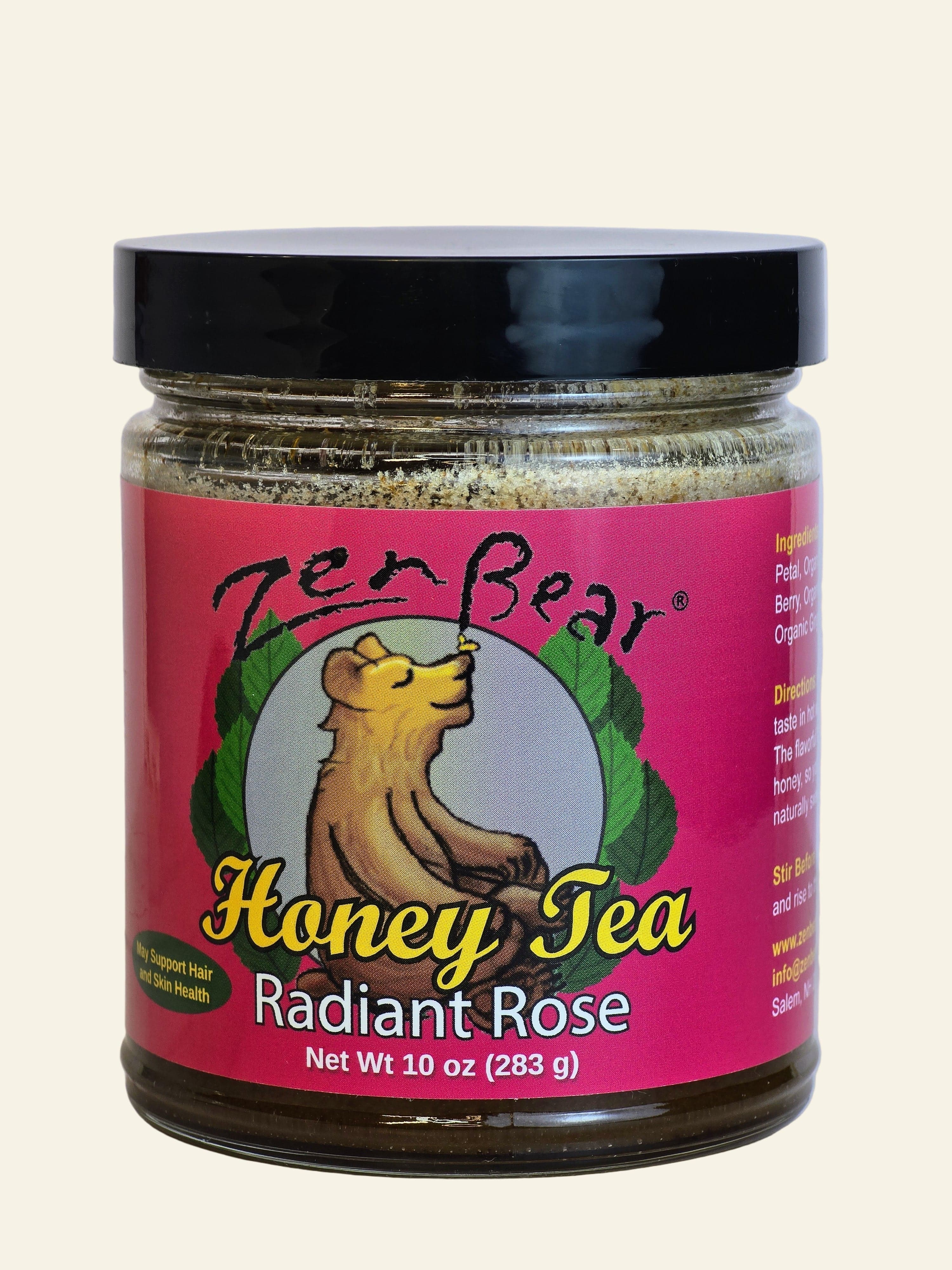 Zenbear Honey Tea simple Radiant Rose Honey Tea – Organic Rose Hip & Hibiscus Blend for Glow & Calm (10 oz)