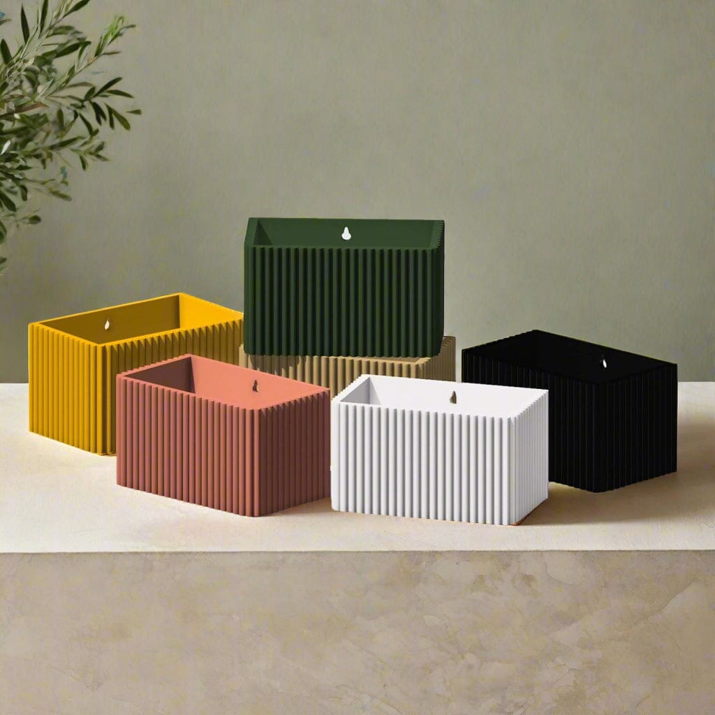 Ribbed Wall Planter, Rectangle - My American Goods