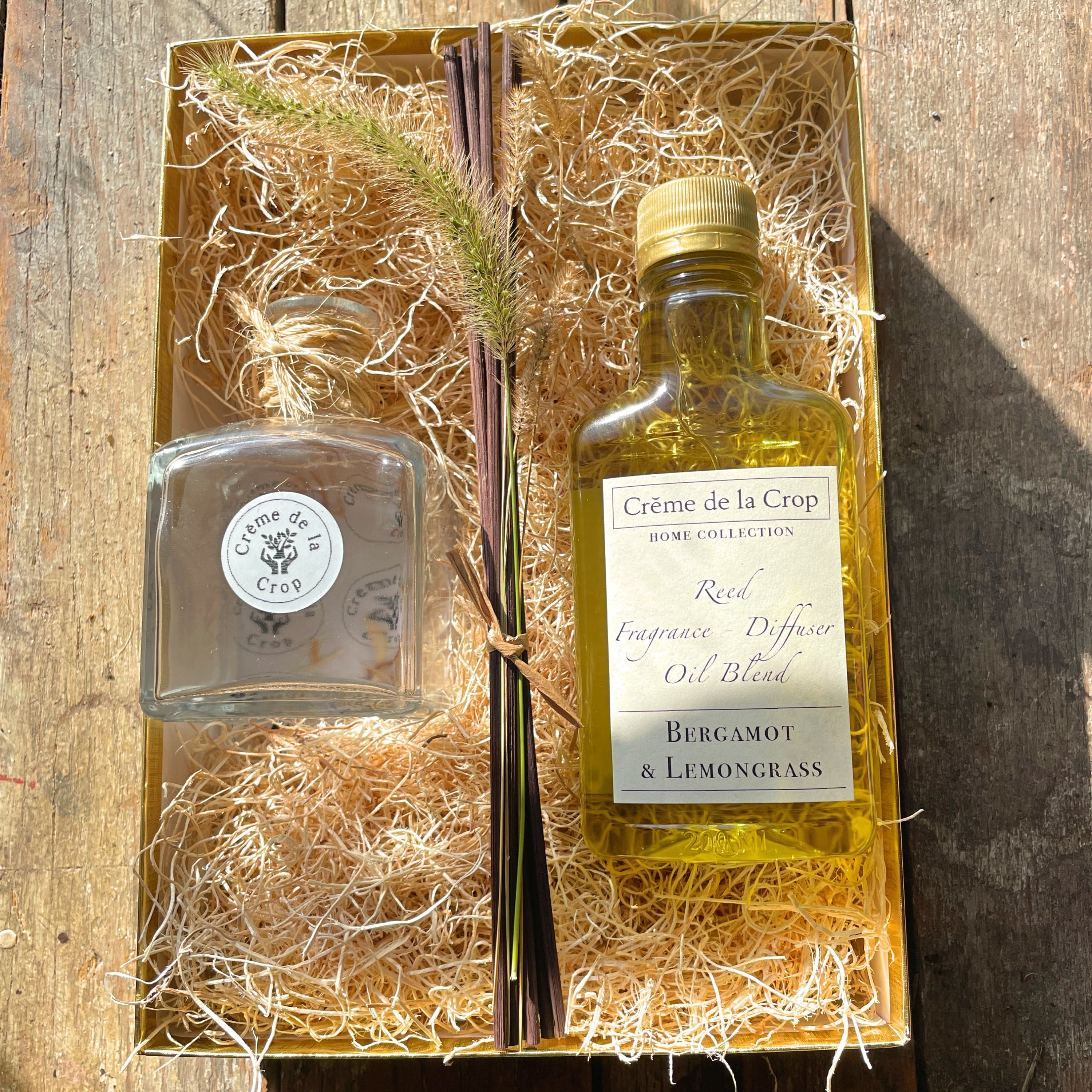 Creme de la Crop Reed Fragrance - Diffuser, Starter Kit - Bergamot & Lemongrass