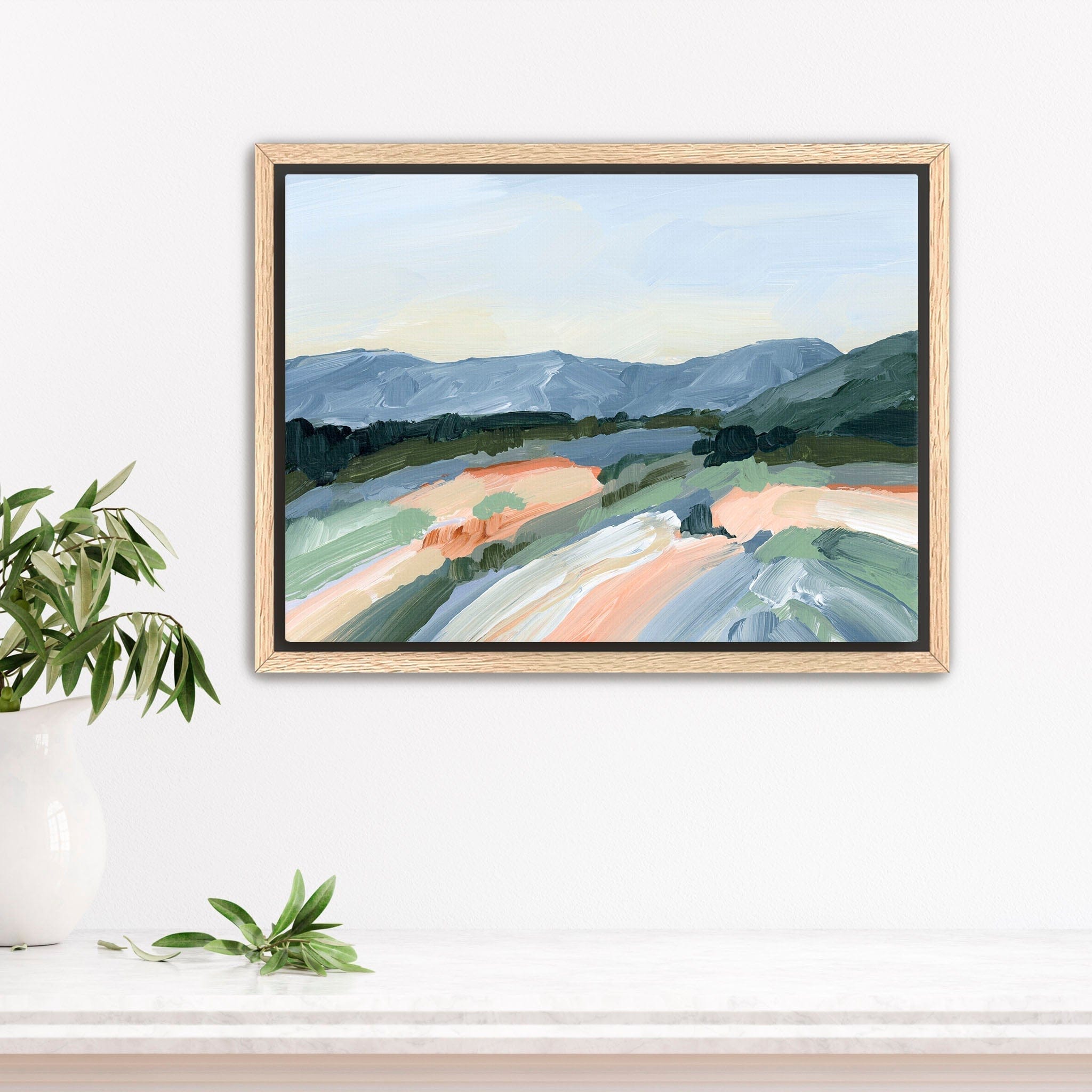 Katie Garrison Art Print Stretched Canvas / 8x10 in / Oak Frame "Run to the Mountains" Art Print