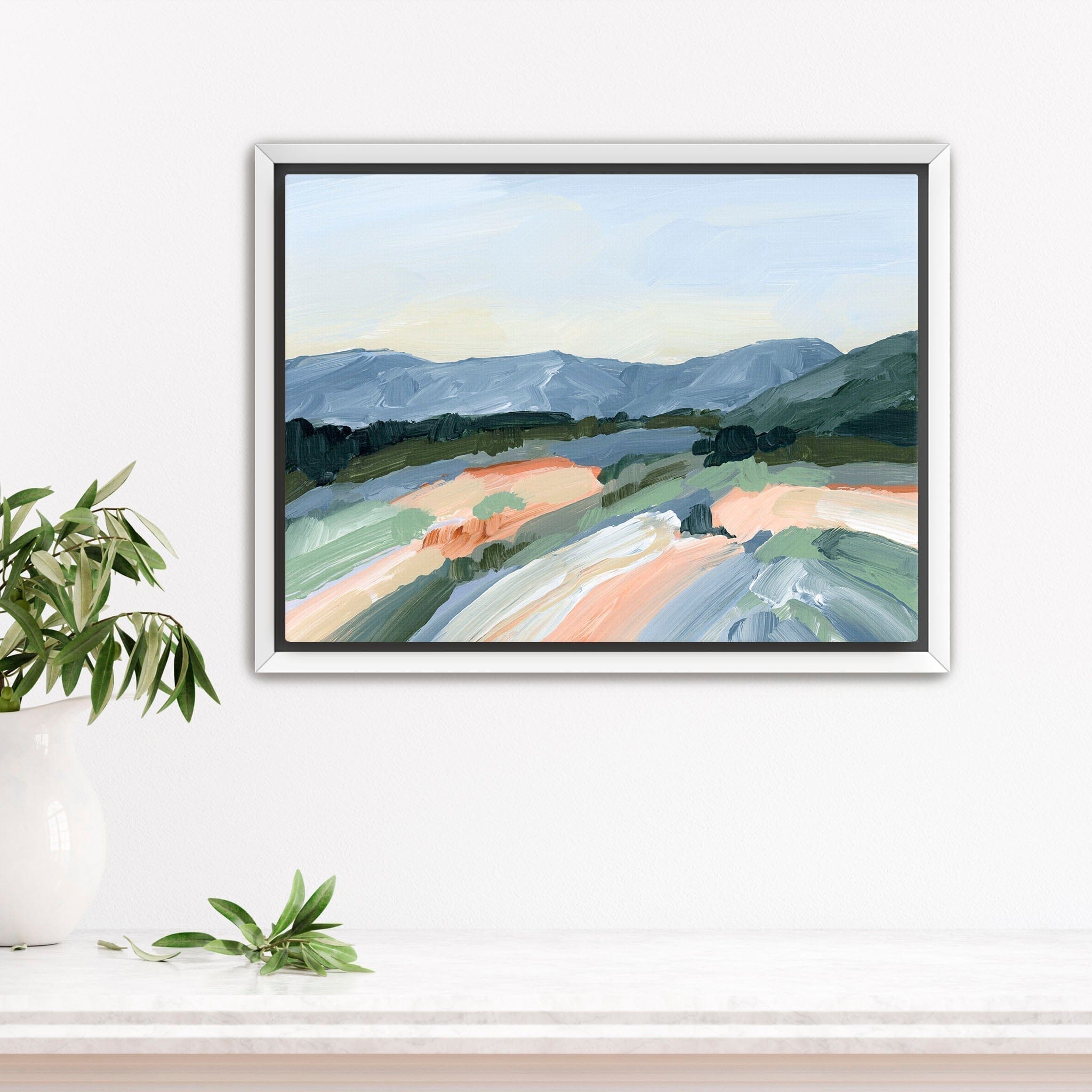 Katie Garrison Art Print Stretched Canvas / 8x10 in / White Frame "Run to the Mountains" Art Print