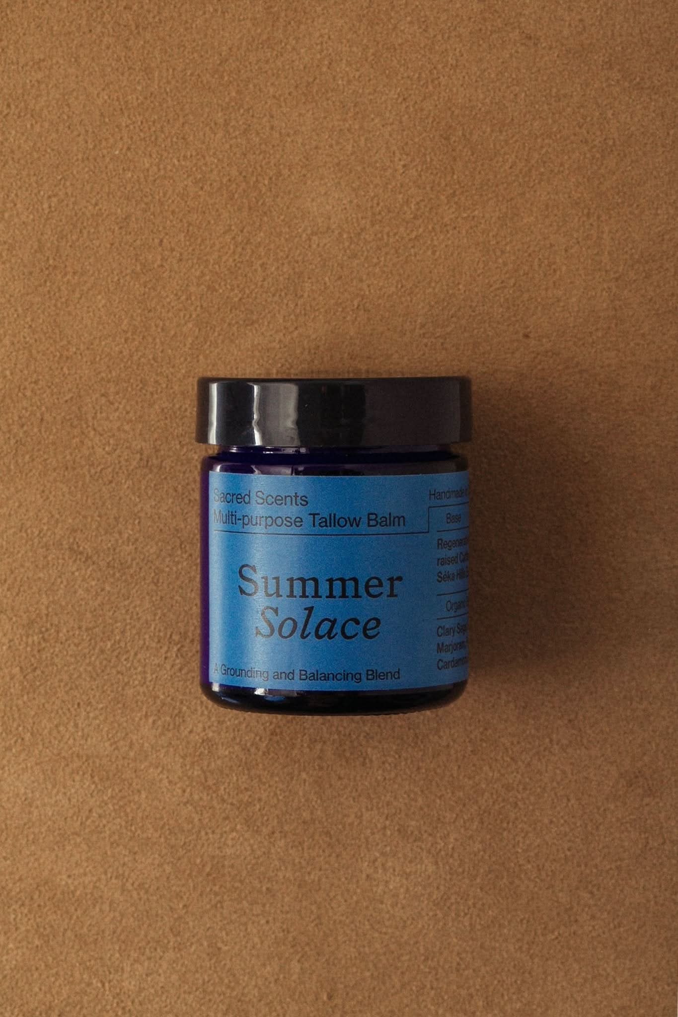 Summer Solace Tallow Tallow Balm Small 50 mL Sacred Scents Spiritual Balm – Clary Sage, Fennel & Tulsi Holy Basil