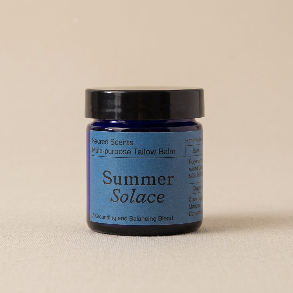 Summer Solace Tallow Tallow Balm Small 50 mL Sacred Scents Spiritual Balm – Clary Sage, Fennel & Tulsi Holy Basil
