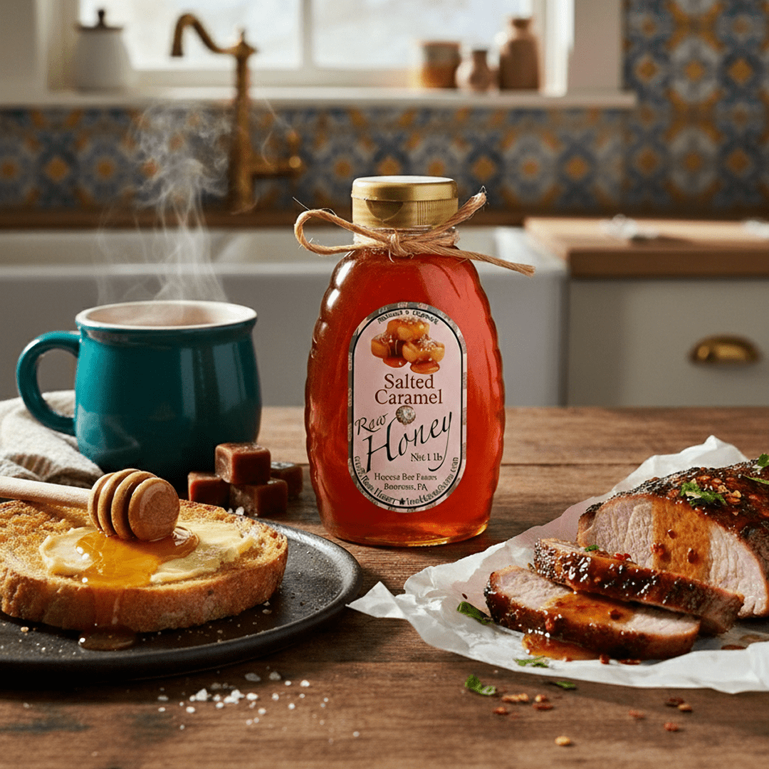 Huckle Bee Farms LLC Honey A Fall Favorite Salted Caramel Honey