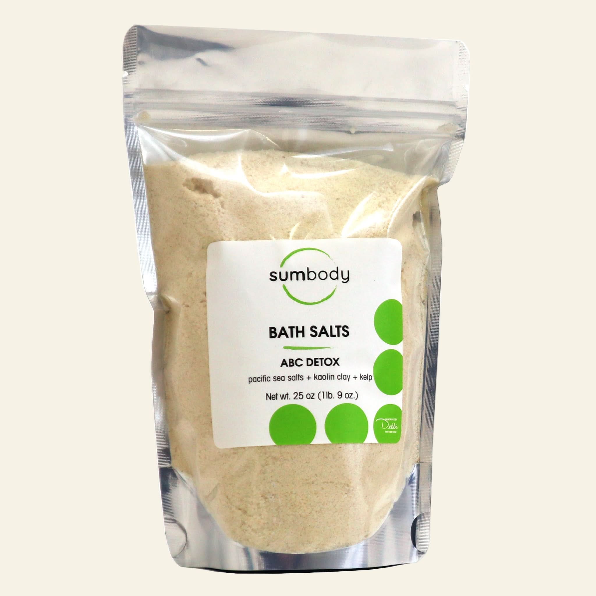 Packaged bath salts with &