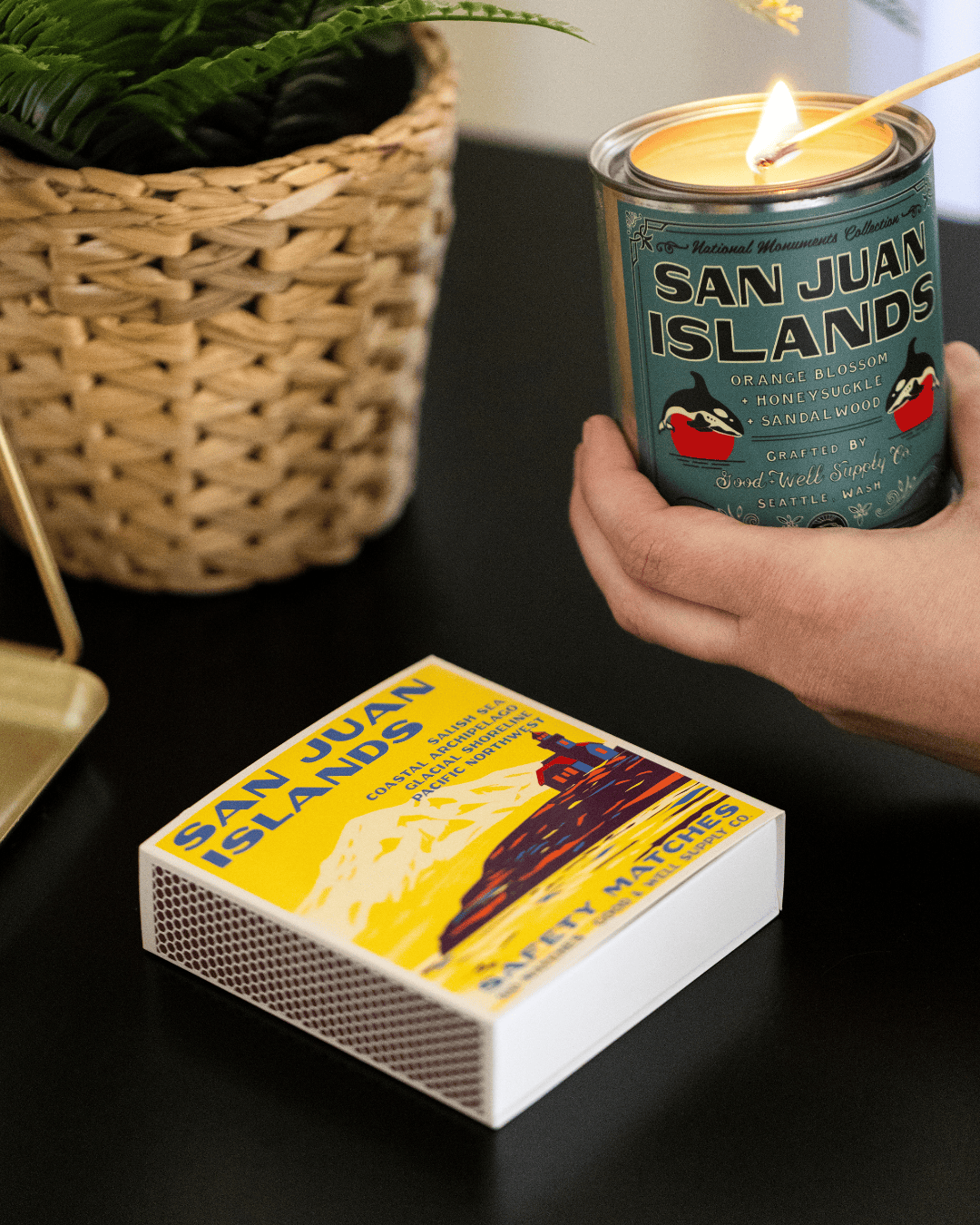 Good & Well Supply Co. San Juan Islands Vintage National Park Cabin Matches
