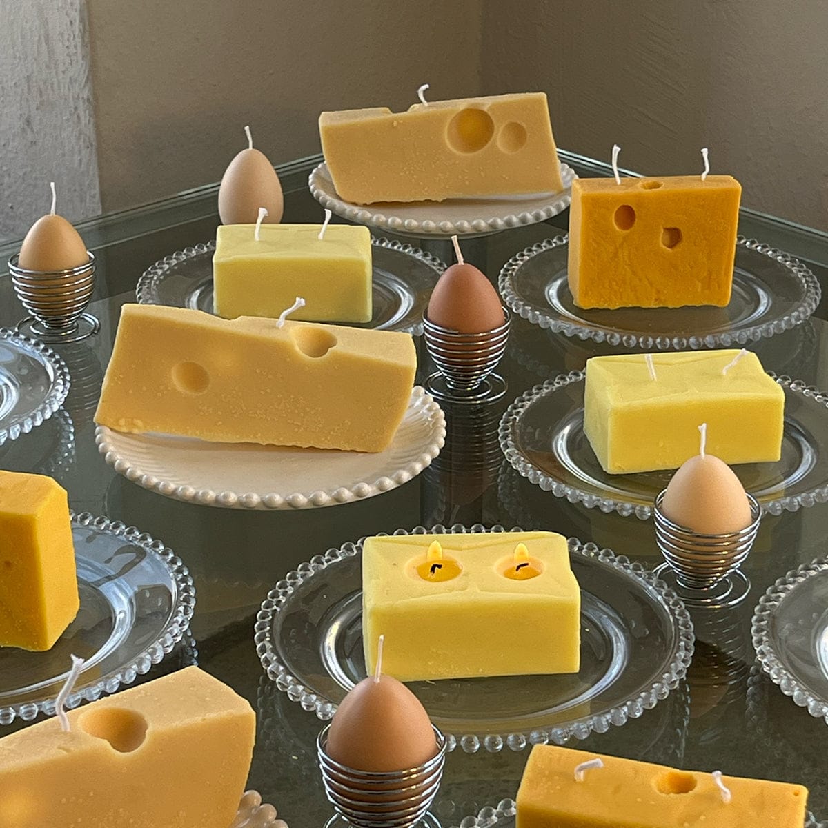Scandles Farmers Markets Yellow / Unscented (Natural Soy) / Single Cheese Swiss Cheese Candle