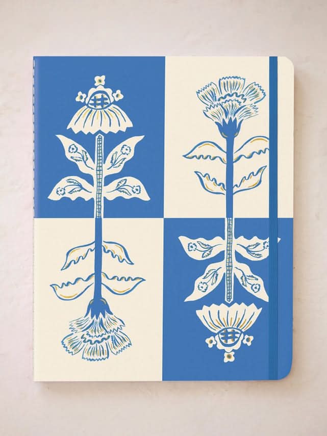 Blue Flowers Bouquet Sewn Trio Notebook Set - My American Goods