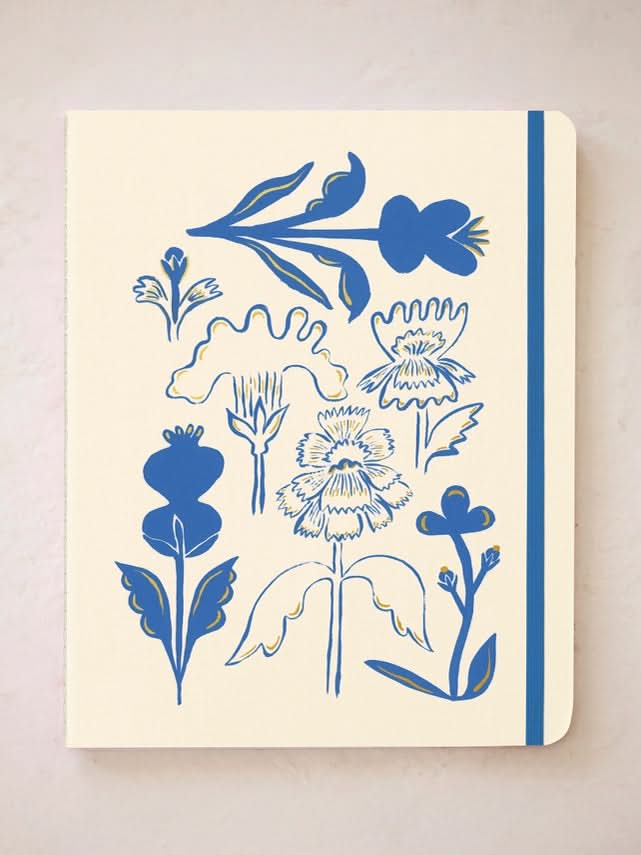 Blue Flowers Bouquet Sewn Trio Notebook Set - My American Goods