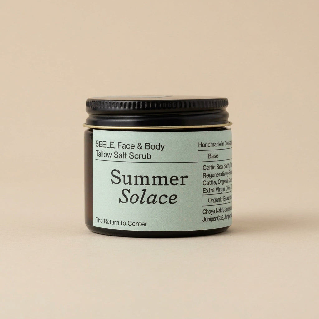 Summer Solace Tallow Tallow Scrub Seele Celtic Sea Salt® Scrub - 60mL SEELE – Ritual Sea Salt Scrub | Celtic Salt®, Choya Nākh, Sage & Coriander