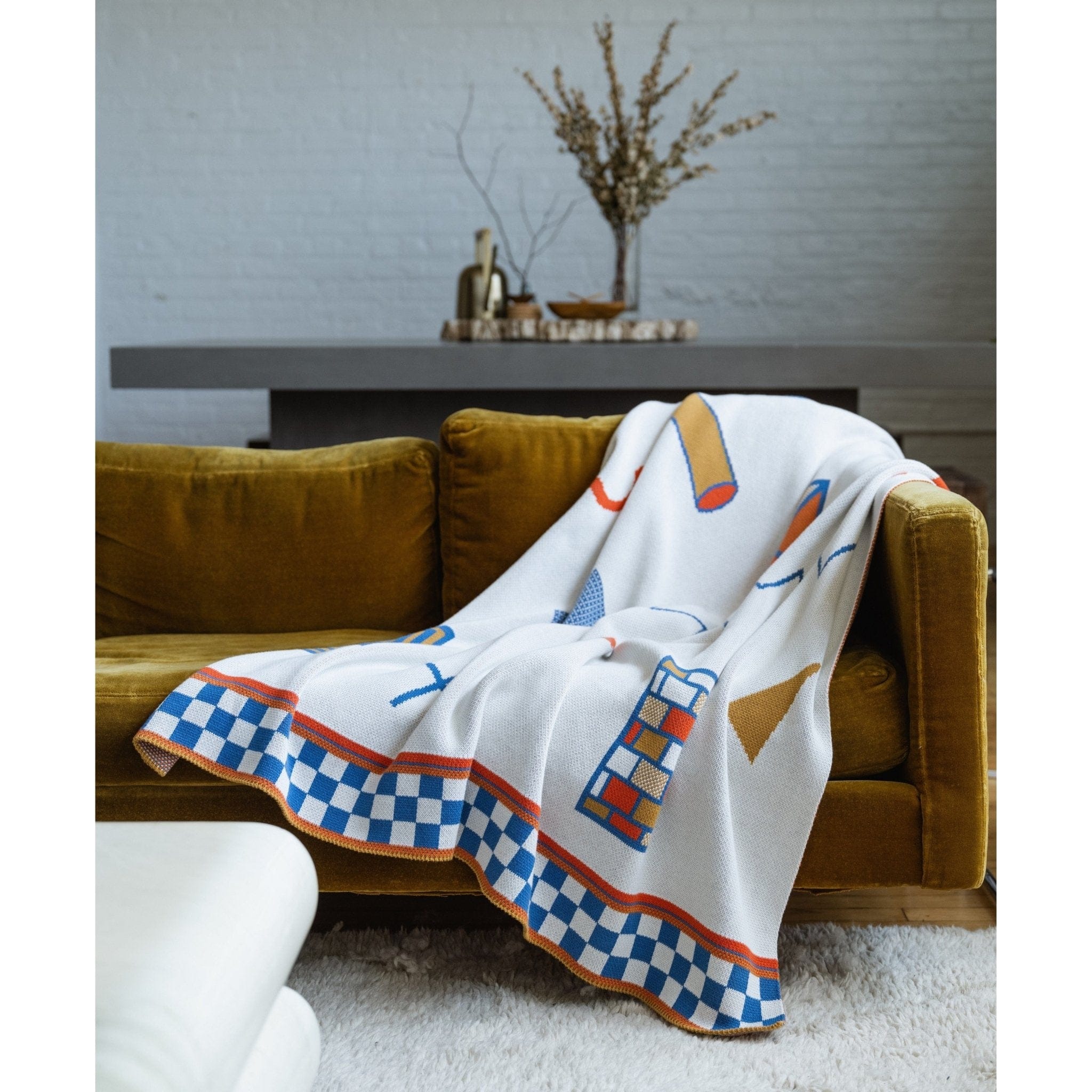 Biquette Throw Blanket Shapes Throw Blanket
