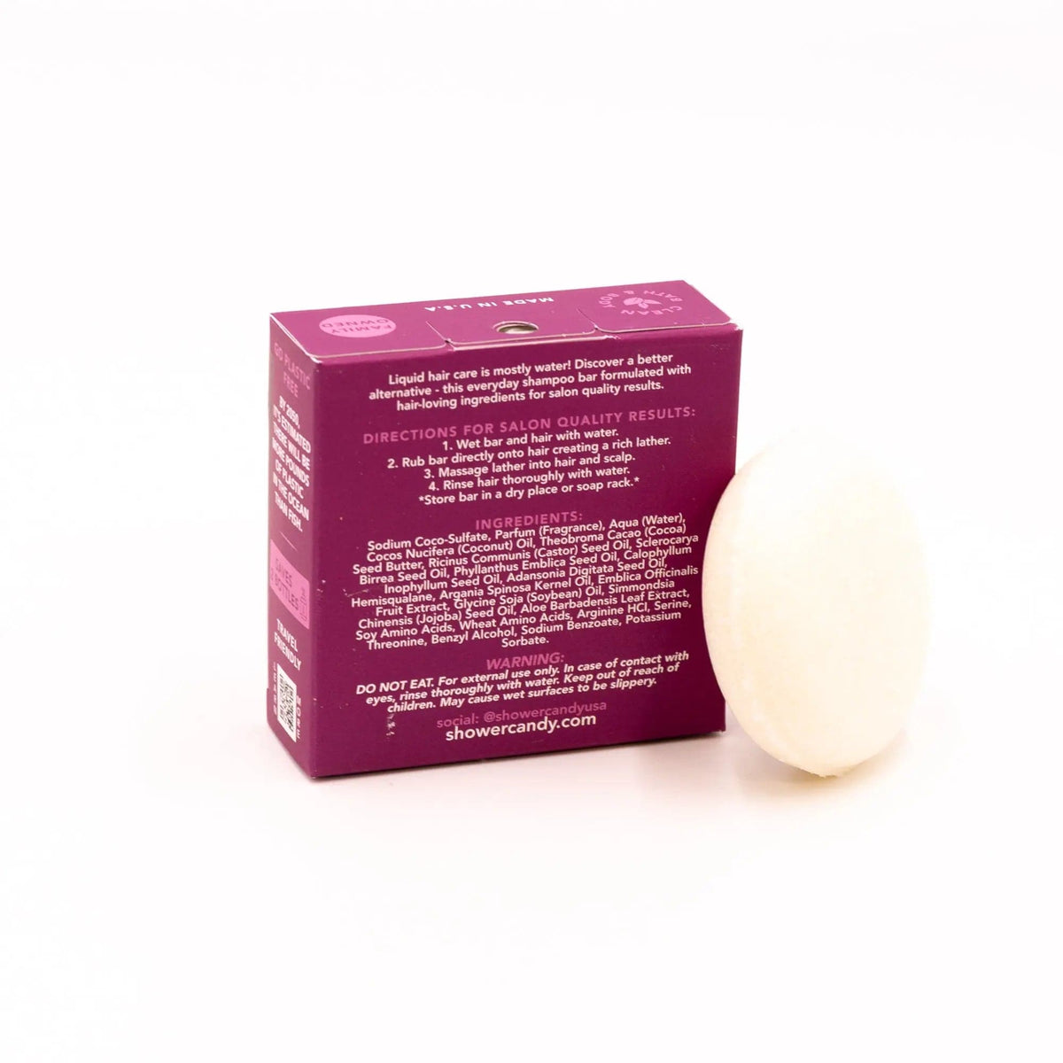 SHOWER CANDY Shampoo Argan Oil Bamboo Shampoo Bar for Curly Hair | Shower Candy