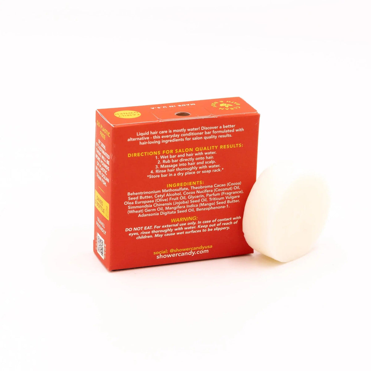SHOWER CANDY Pineapple Mango Conditioner Bar For All Hair Types | Shower Candy
