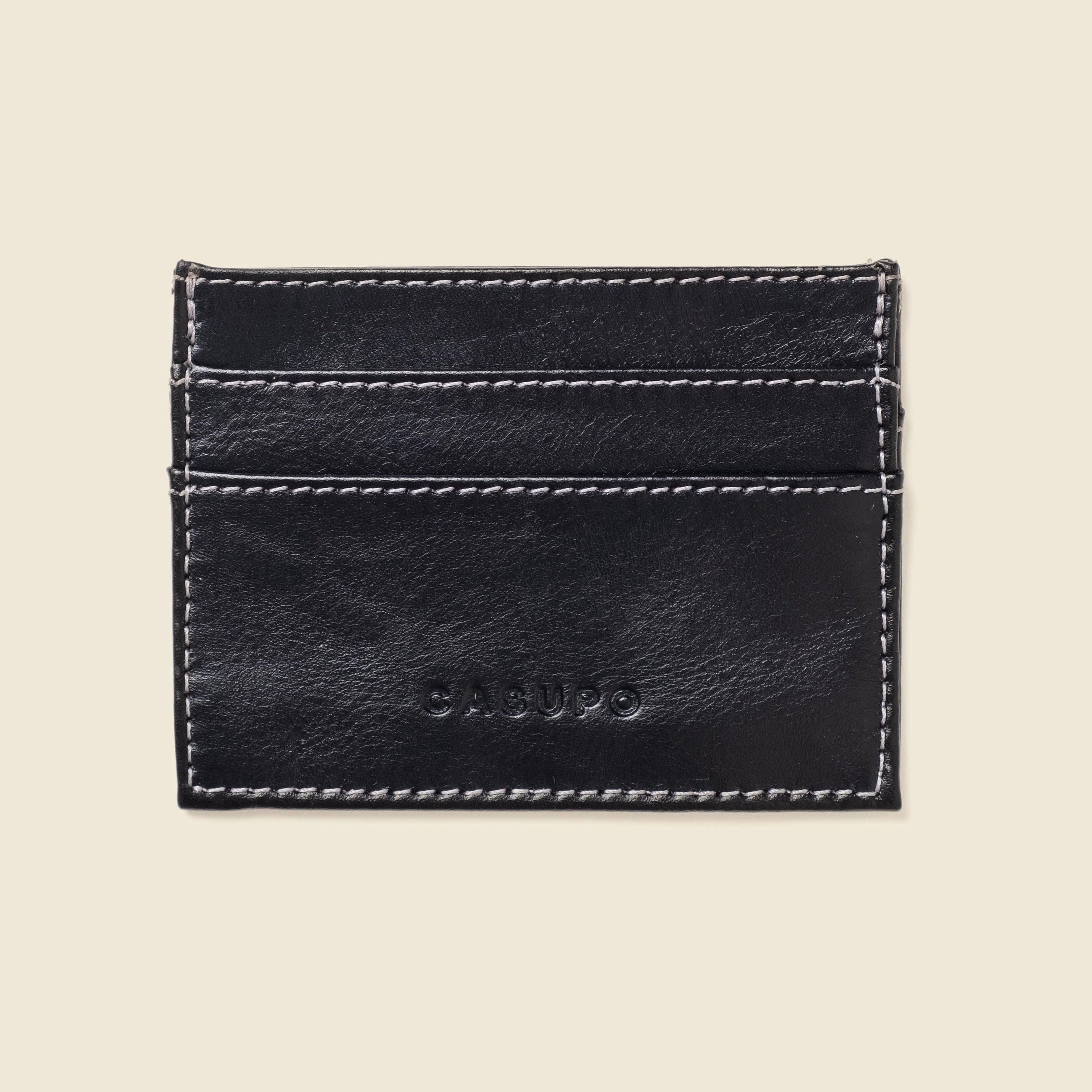 CASUPO Slim Card Holder None Slim Card Holder Wallet with RFID Protection - Black
