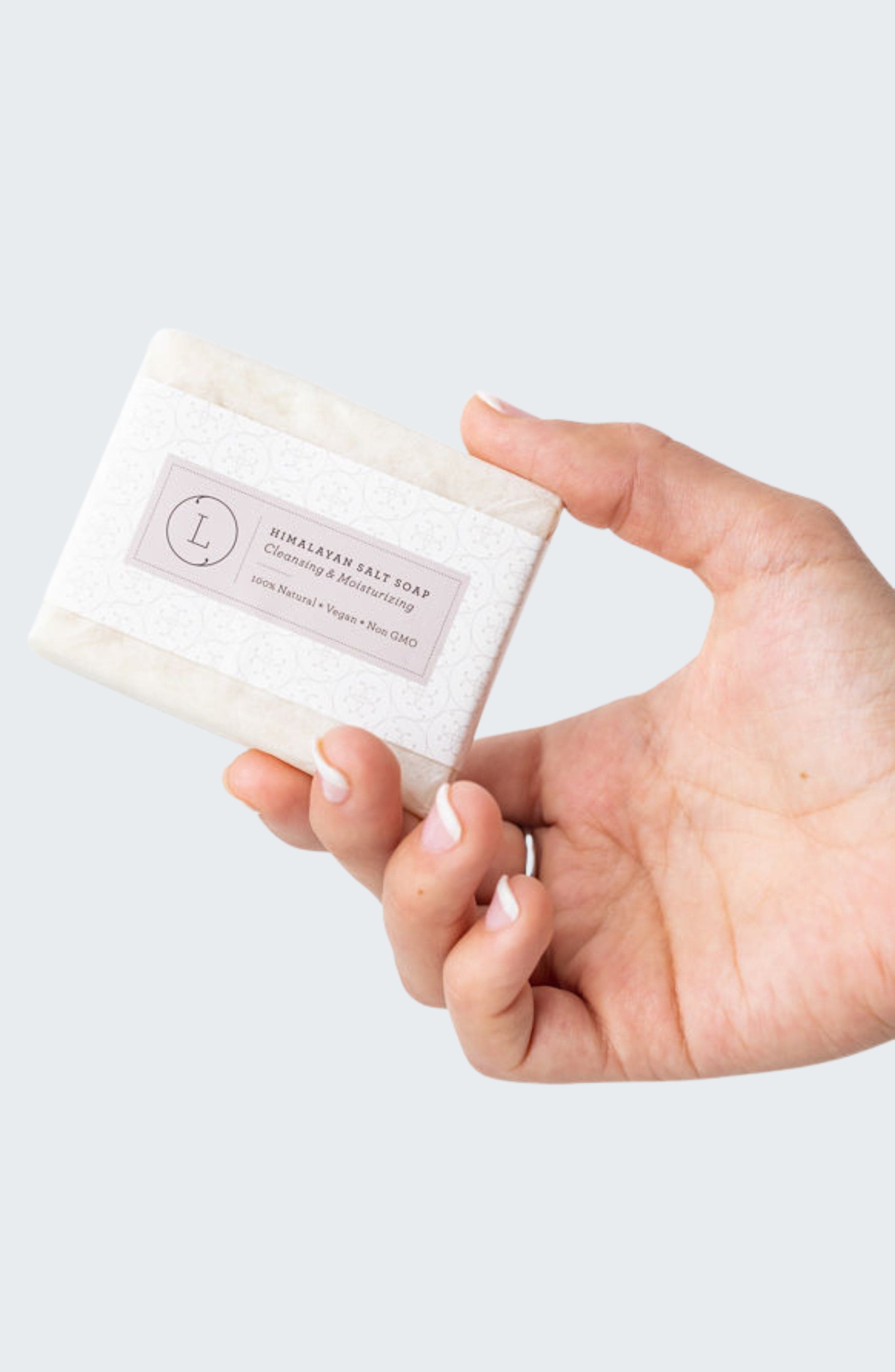 Lizush NATURAL SOAP BAR 2x Himalayan Salt Soap Bar, Natural Unscented Soap, Vegan Handmade Soap