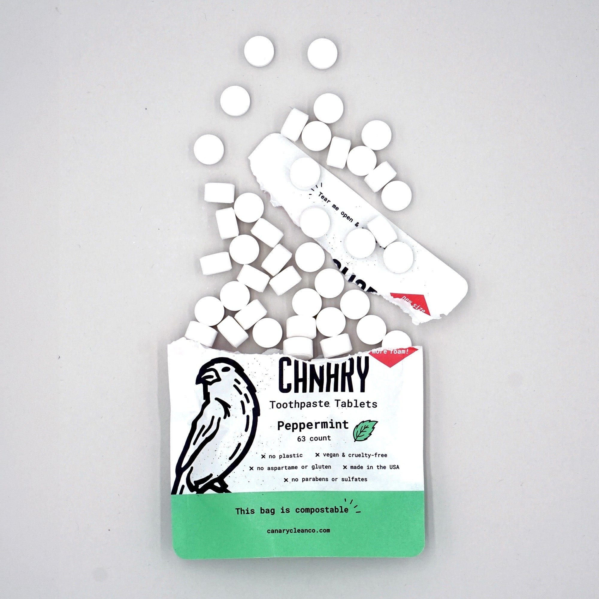 Canary Toothpaste Tablets Peppermint Toothpaste Tablets